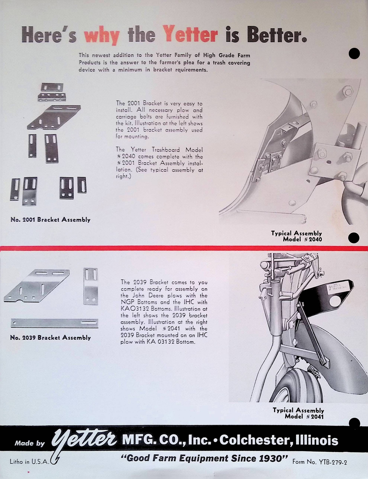 Vintage Farm Advertisement Spec Sheet The Sensational Yetter Trashboard Plows