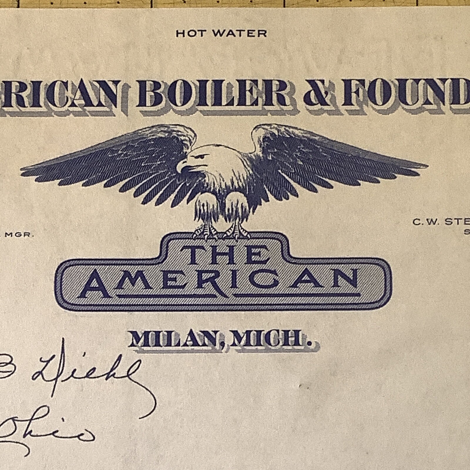 Set Of Two Vintage Brochure + Letter￼ American Boiler￼￼ & Foundry Co. INV-P0539
