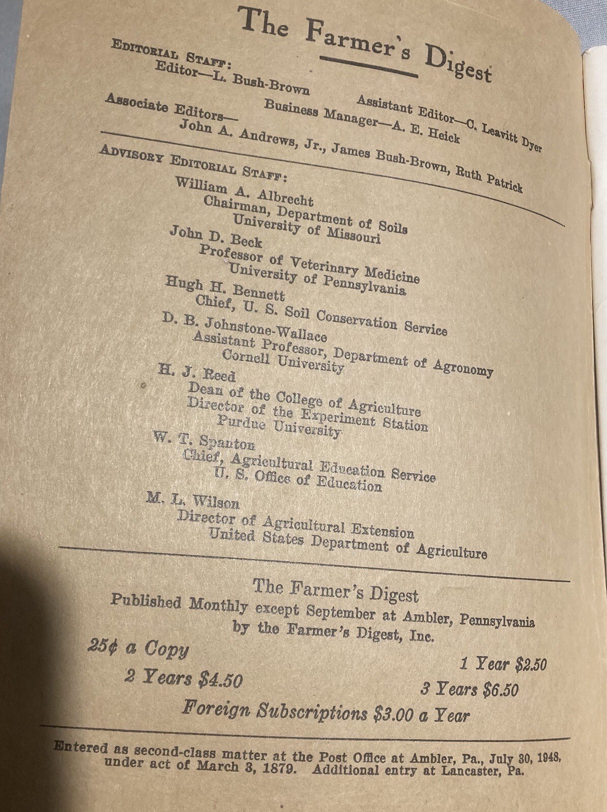 Farmers Digest Magazine March 1949 Lambs Orchard Mulch Kansas Good Will Pork