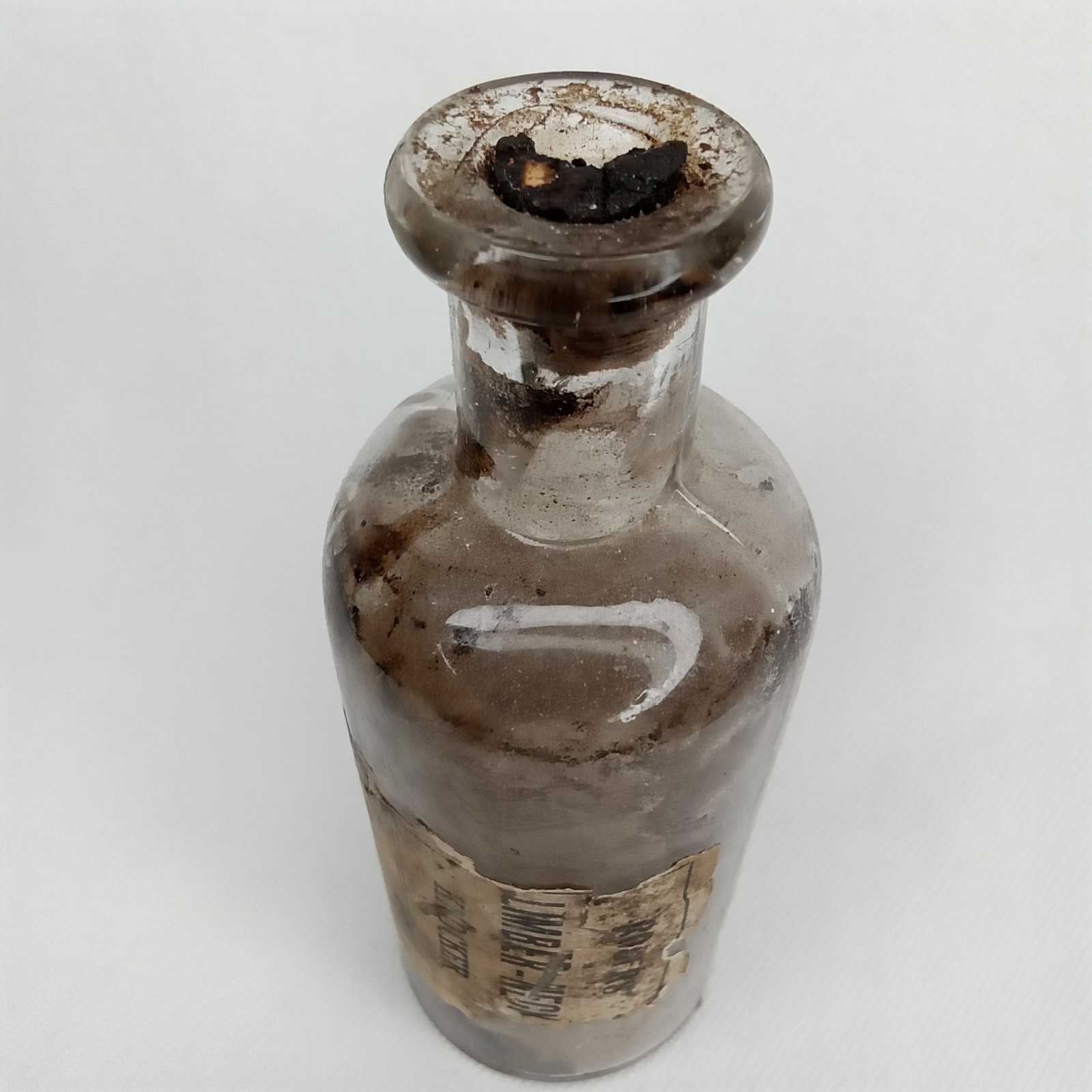 Antique 1920s Veterinary Advertising Glass Bottle With Paper Label New Arrival
