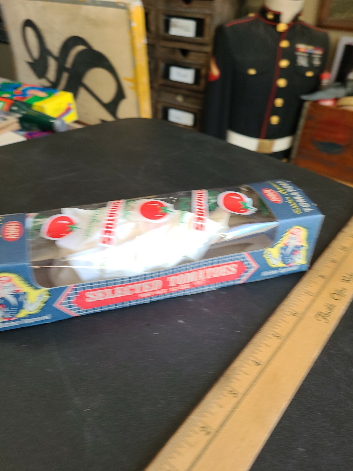Vintage 1950s NOS Pinup Farmer Girl Tomatoes Box Package