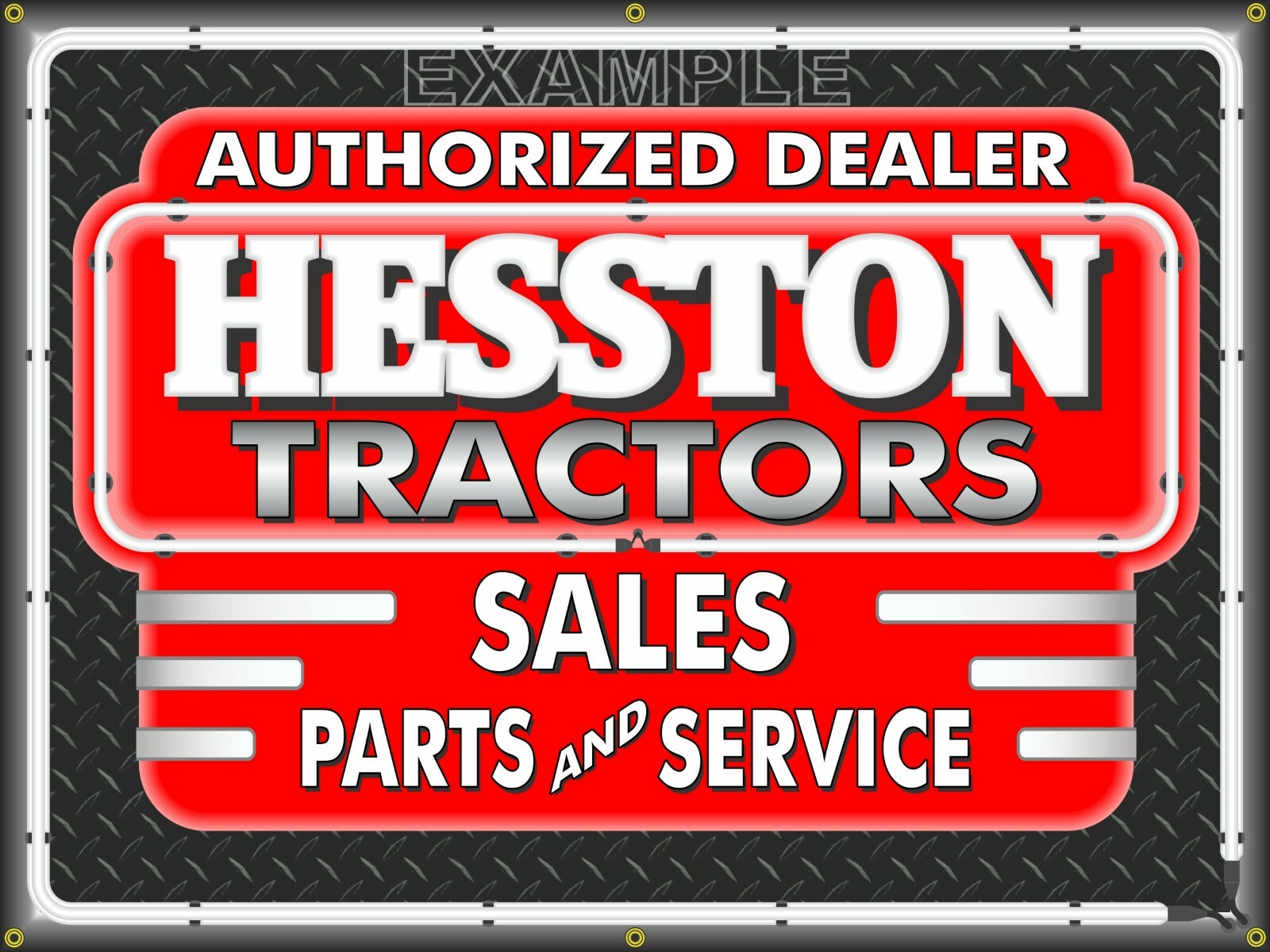HESSTON TRACTORS DEALER SALES SERVICE OLD SIGN REMAKE BANNER MURAL SHOP ART