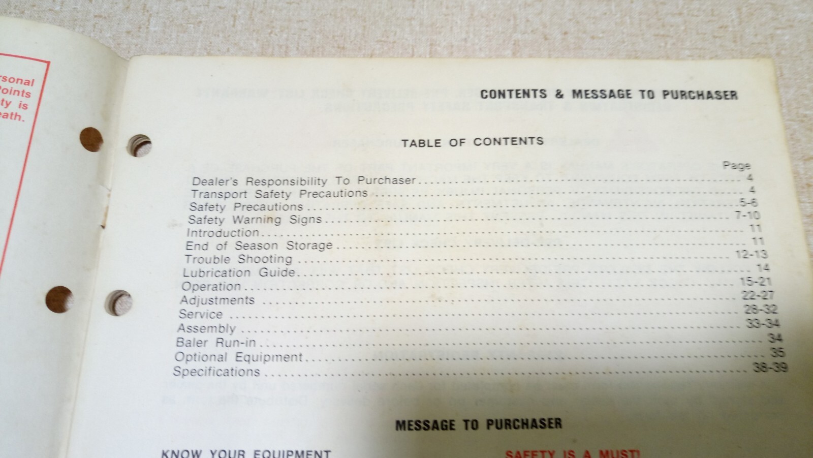 New Idea AVCO 486 RB-106 Round Baler Operator Manual & B-102 Parts List Ohio