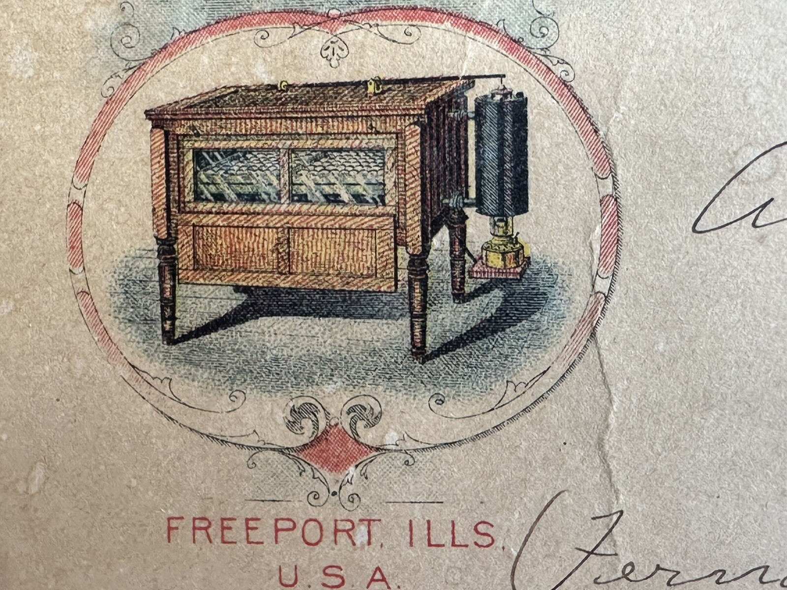 c1905 Vintage Color Advertising Cover Farm Chick Egg Incubator Poultry Brooder