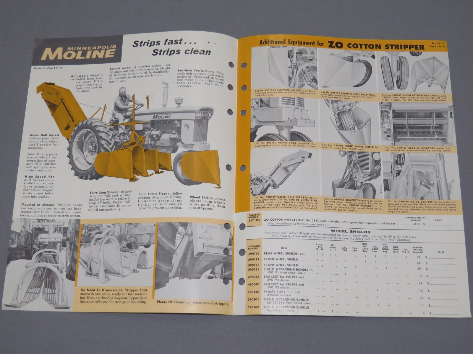 Vintage Minneapolis Moline ZO Cotton Harvester Picker Sales Brochure Catalog &rsquo;61