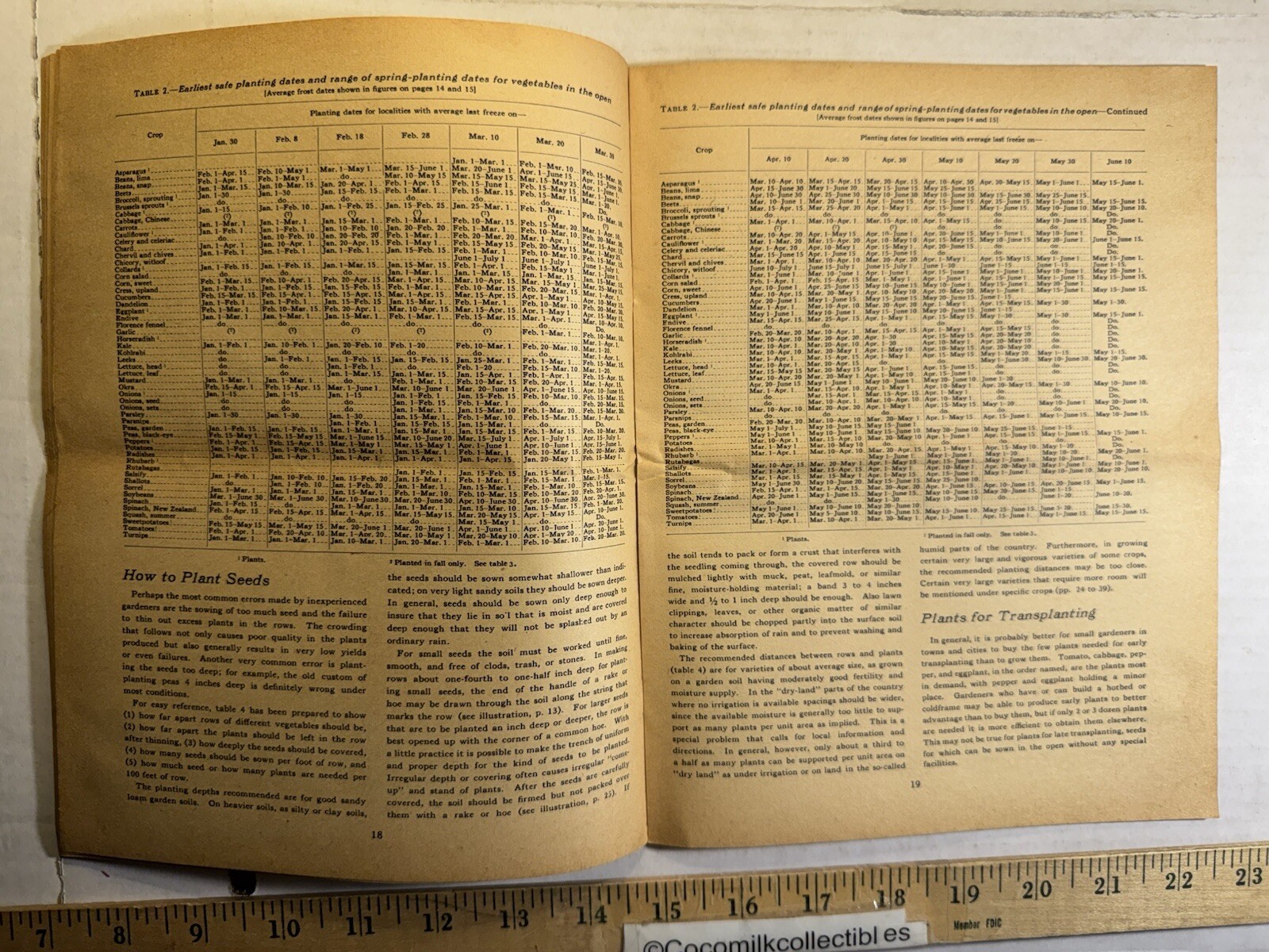 Vintage 1951 United States Department of Agriculture Growing Vegetables Brochure