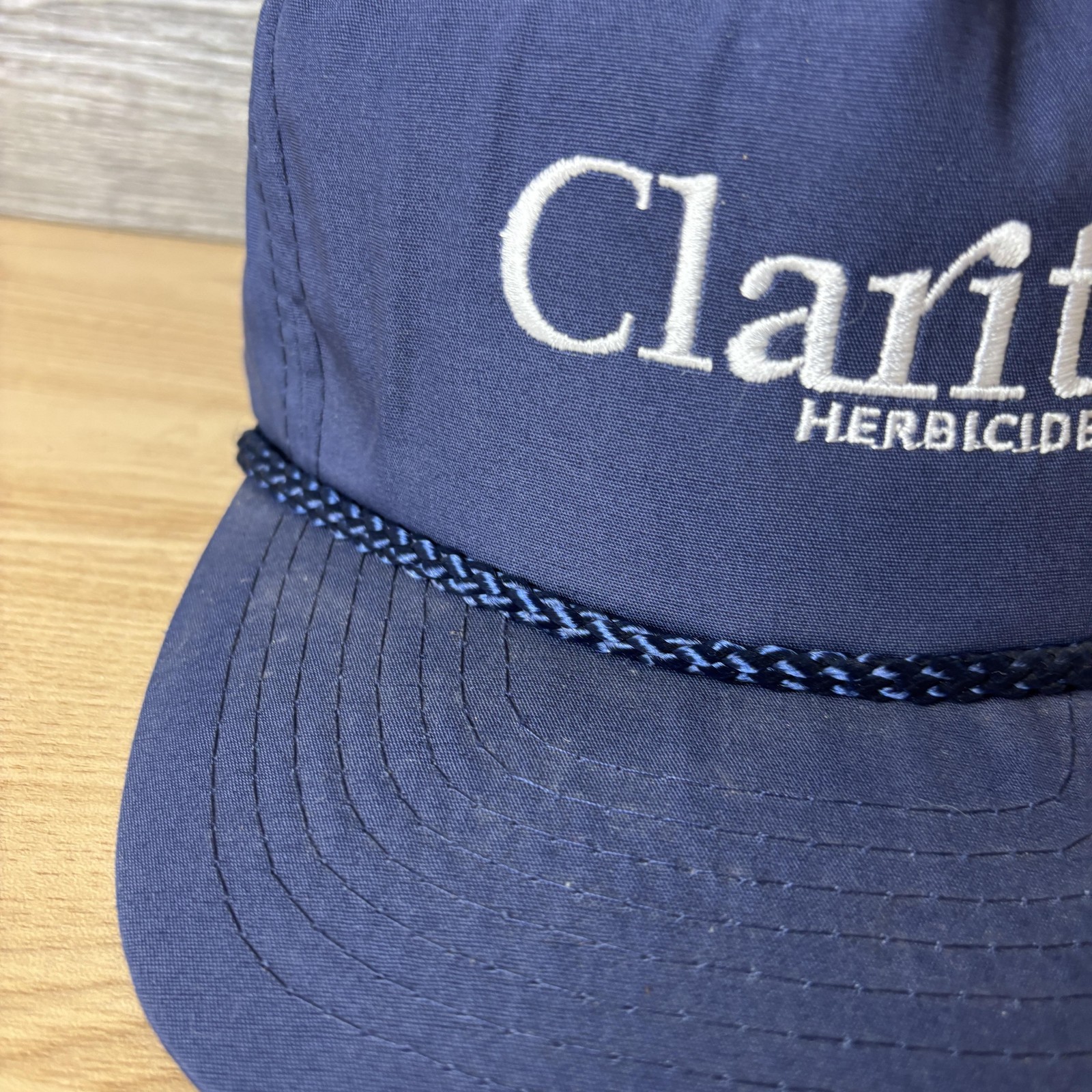 Vintage Clarity Herbicide Strap Back Hat Nissin USA Adjustable Cap 90s Rope Trim
