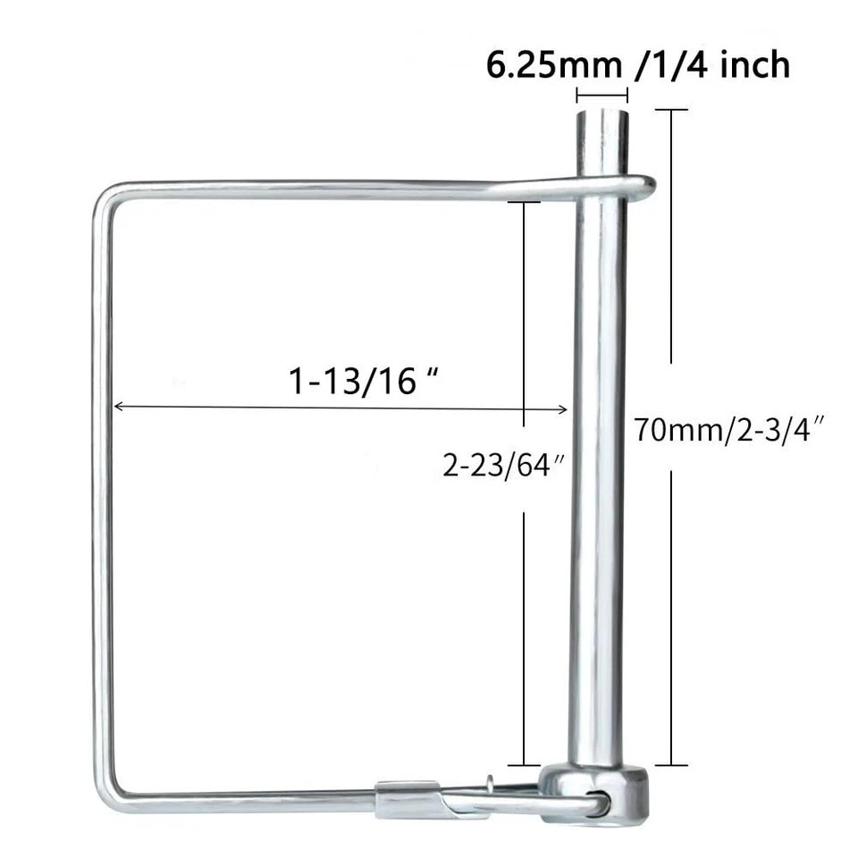 10 PCS Square Pto Pin Shaft Locking Pin 1/4 Pin Hitch Pin Wire Lock Pin Safety C