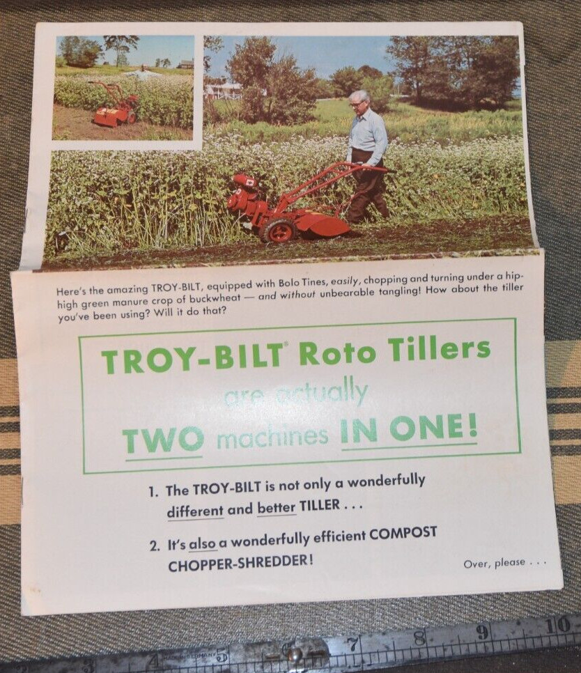 TROY-BILT Roto Tillers Two Machines In One Ephemera Vintage Brochure