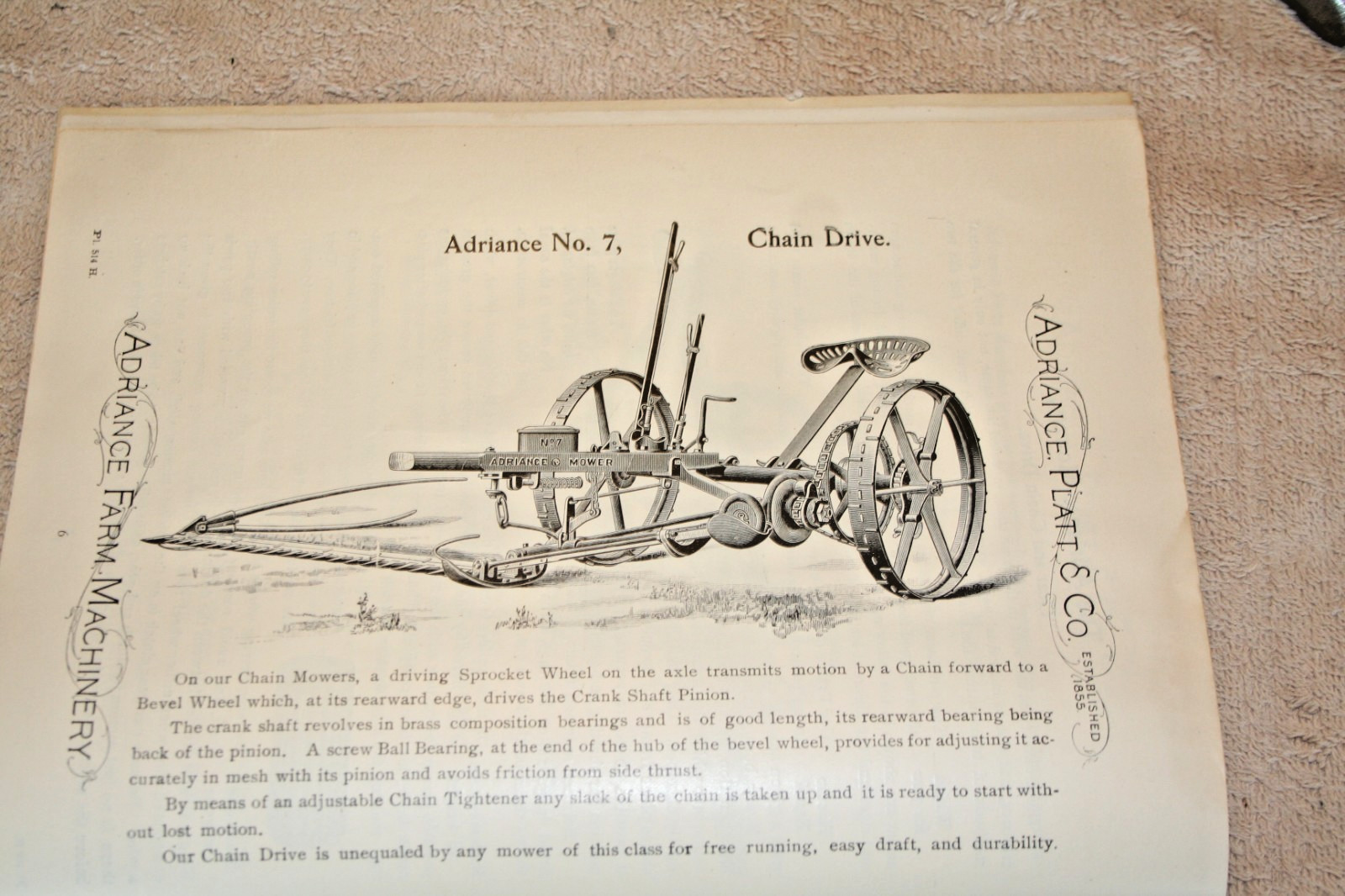 ADRRIANCE FARM MACHINERY 1880