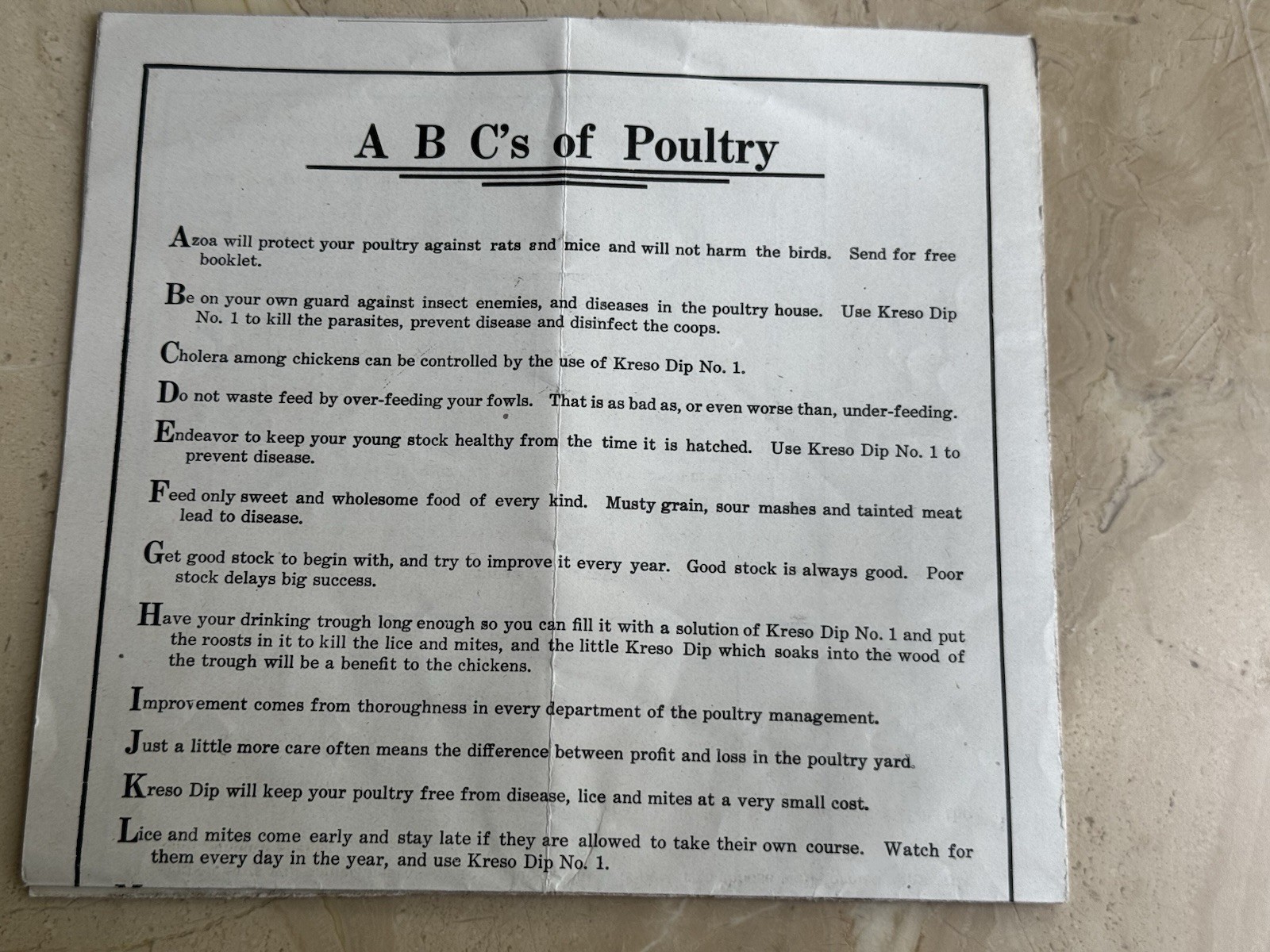 Antique Kreso Dip Poultry Lice Brochure Factory Tin Cans Parke Davis MI Illus