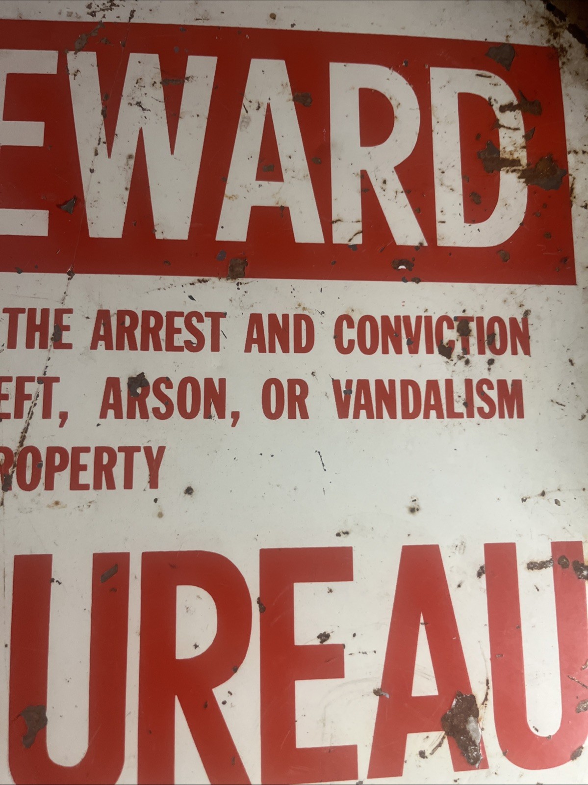 11×14 Farm Bureau $500 Reward Porcelain Sign – Found In Arkansas – VTG No Repop