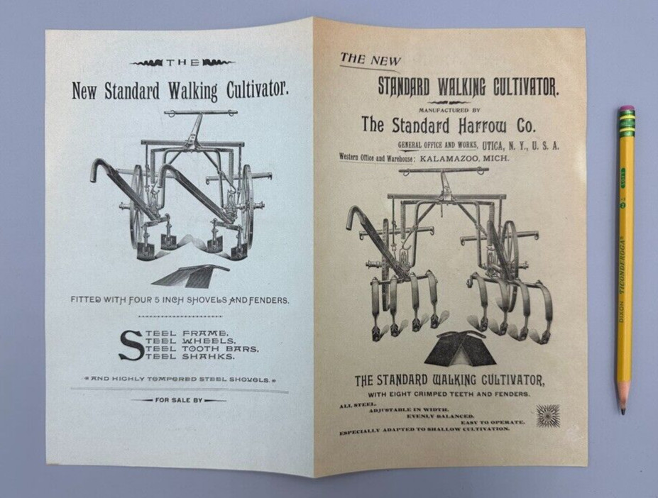 1890s STANDARD CULTIVATOR Harrow FARM Advertising UTICA NY Circular