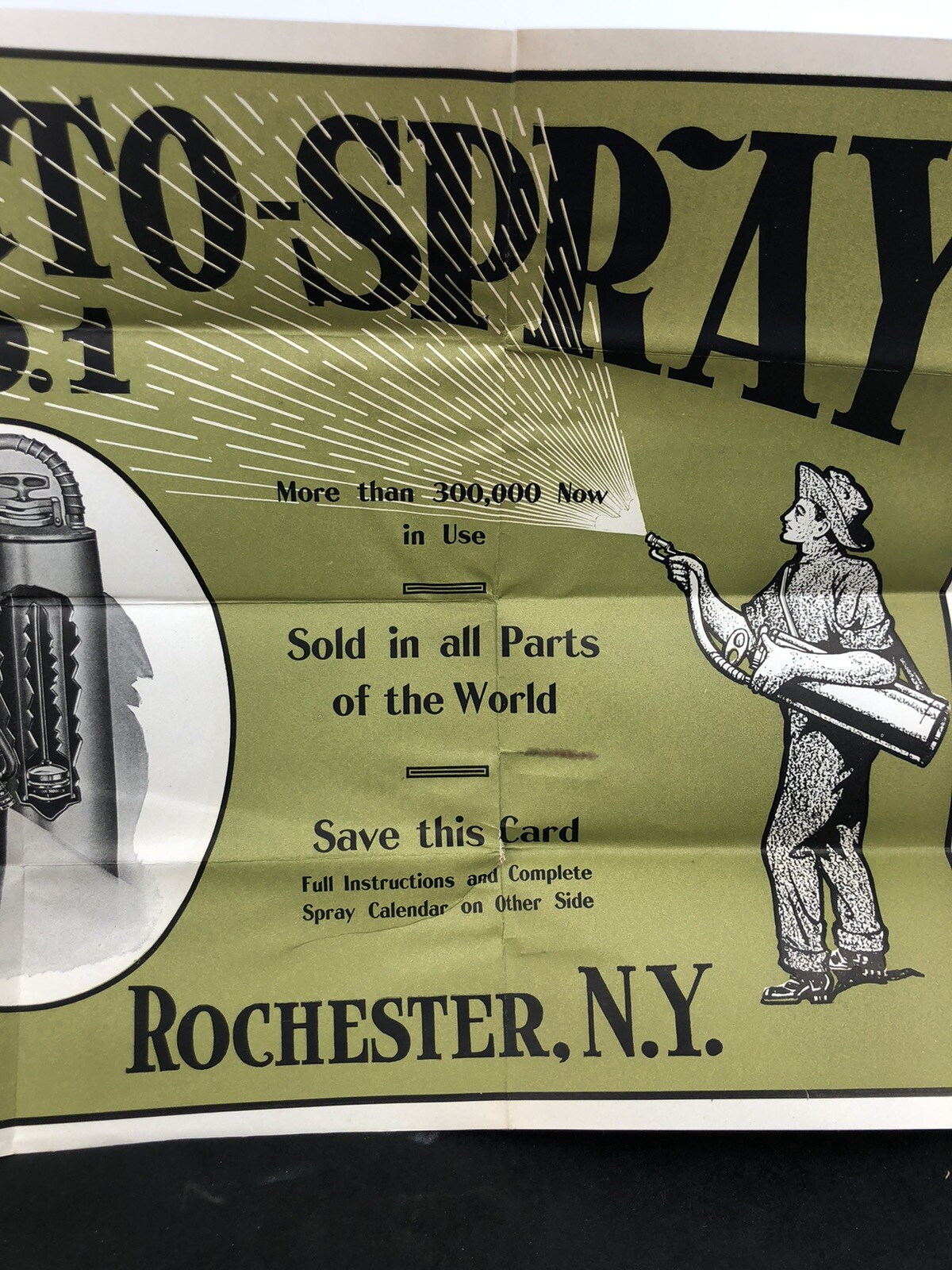 Large ADVERTISING POSTER 1913 Rochester, NY-E.C. BROWN Co SPRAY PUMP LETTERHEAD