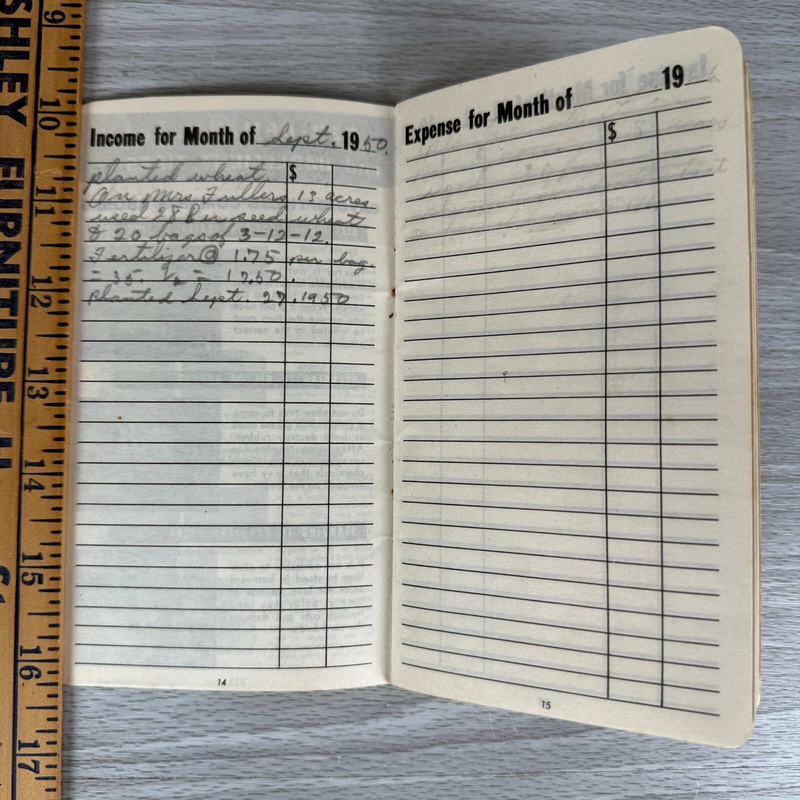 Vtg Notebook 1946 Firestone Farm Guide Book Income Expense Records USED WRITING