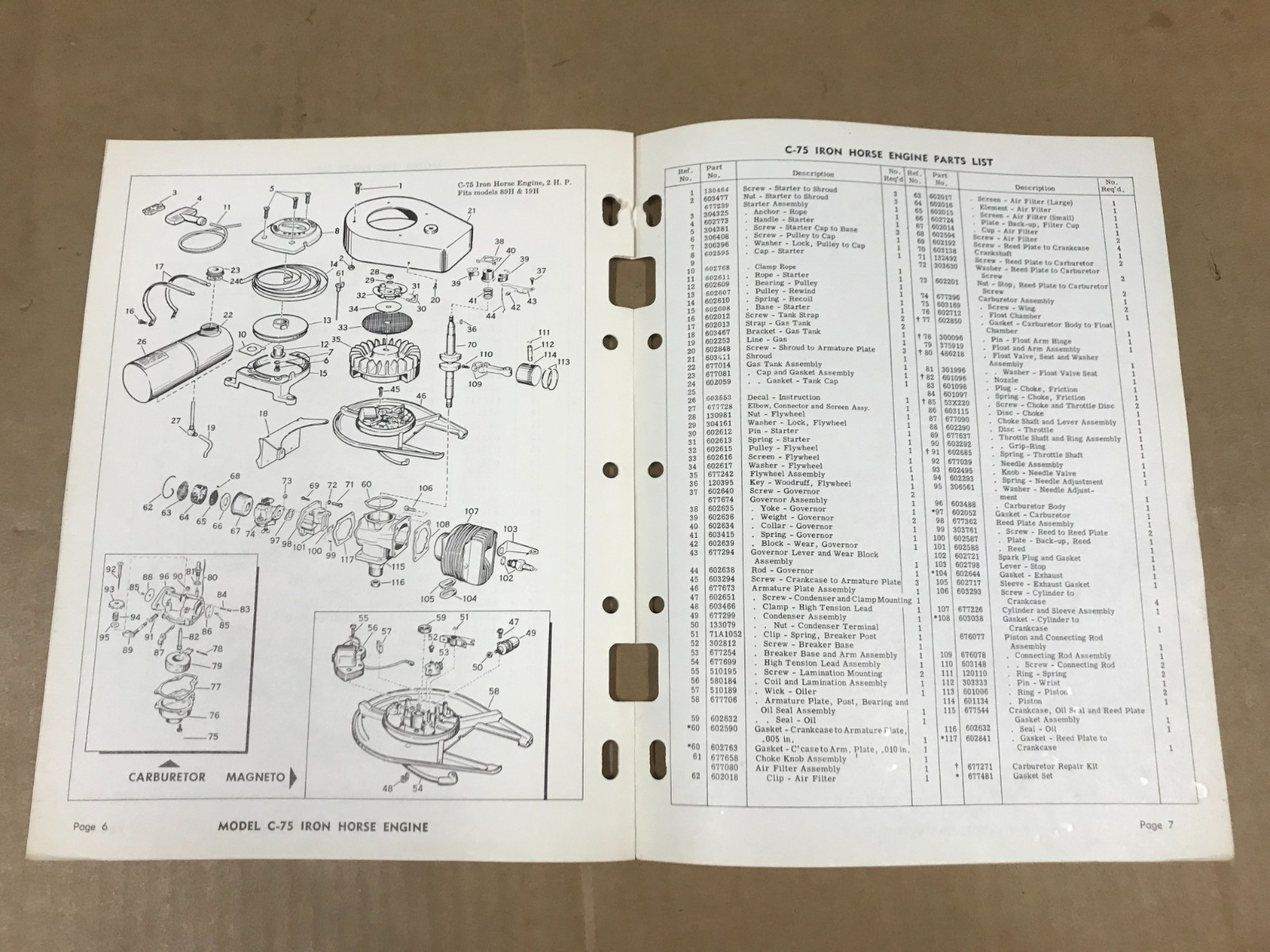 VTG RPM Illustrated Parts List – Iron Horse Engines – Marauder & Private Label