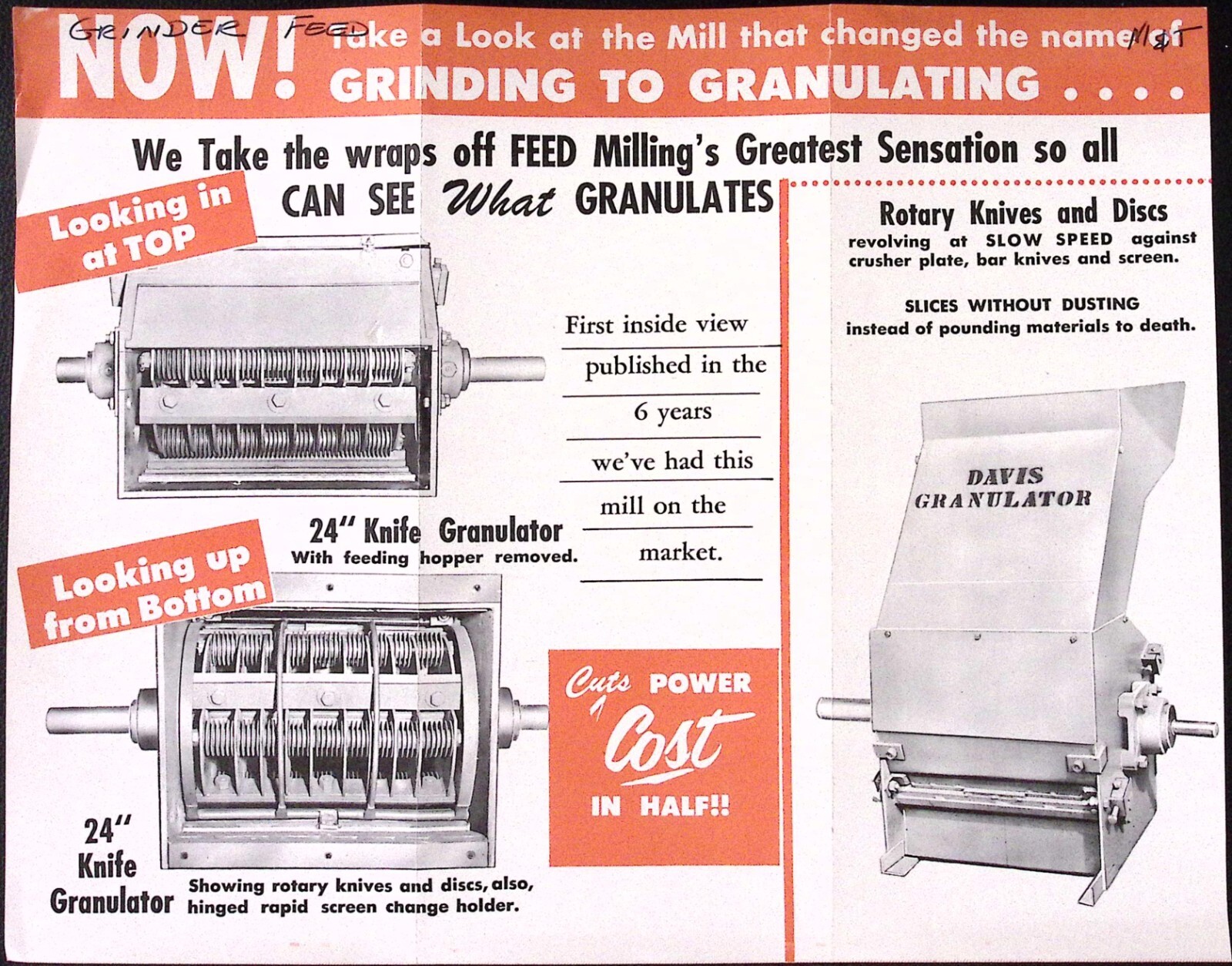 1950s HC Davis Sons Mill Machinery Knife Granulators Bonner Springs KS Brochure