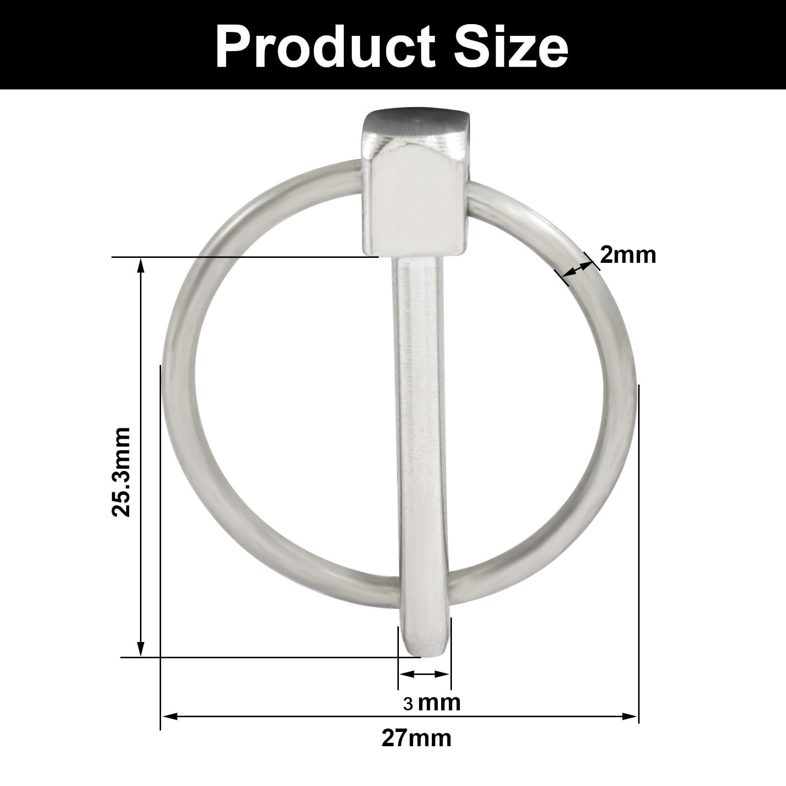 Aoserge 4 Pcs 304 Stainless Steel Linch Pin with Ring, 1/8&Prime; x 1&Prime; Heavy Duty L…