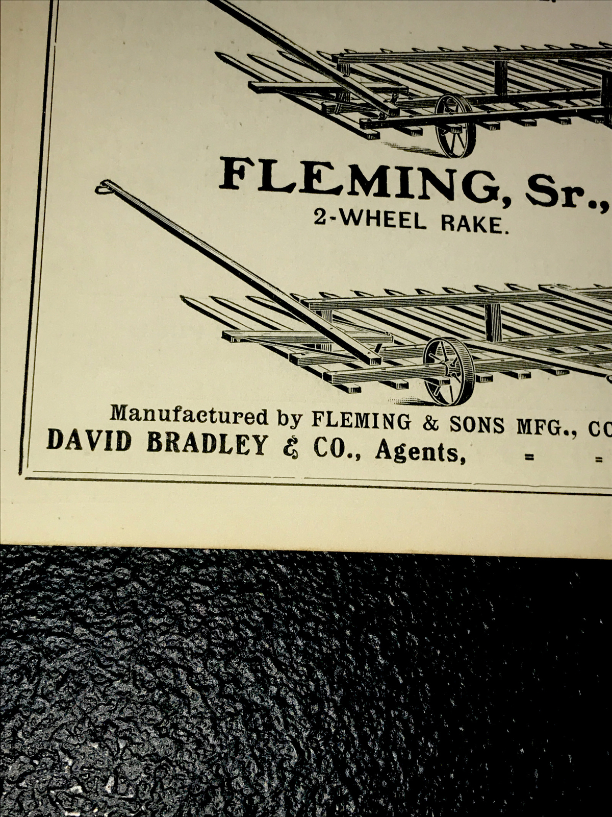 1905 Fleming Hay Stacker Farm Engraving Advertising – Huntsville – Missouri