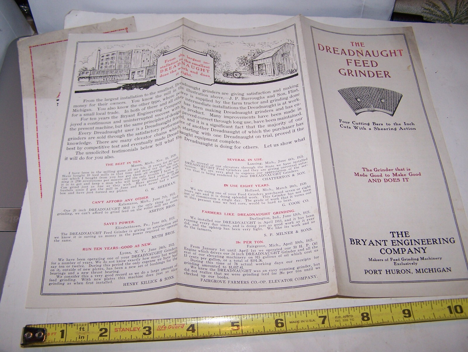 DREADNAUGHT FEED GRINDER Sales Brochure Pamphlets Hit Miss Steam Engine Mill WOW