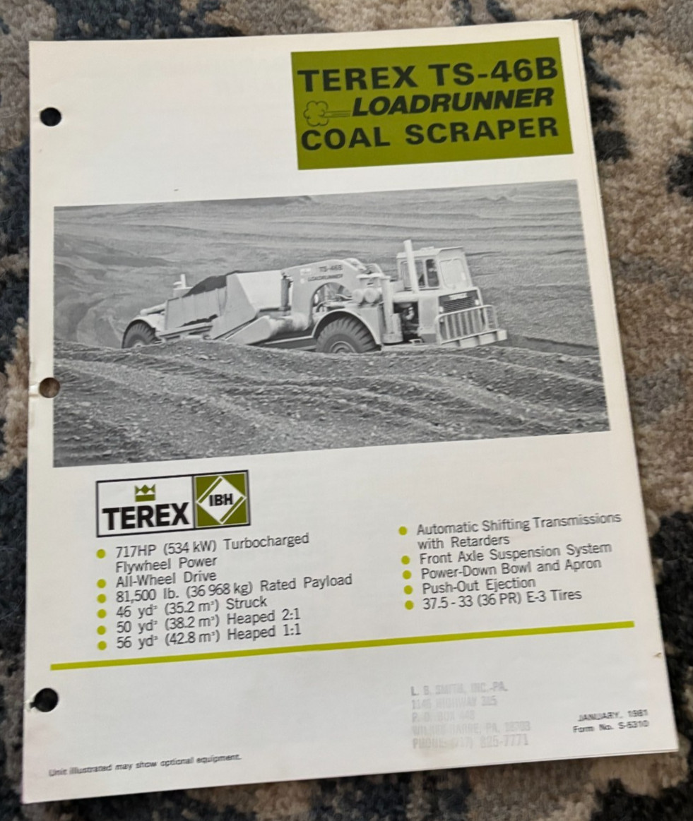 Terex TS-46B Coal Scraper Brochure DCPA25