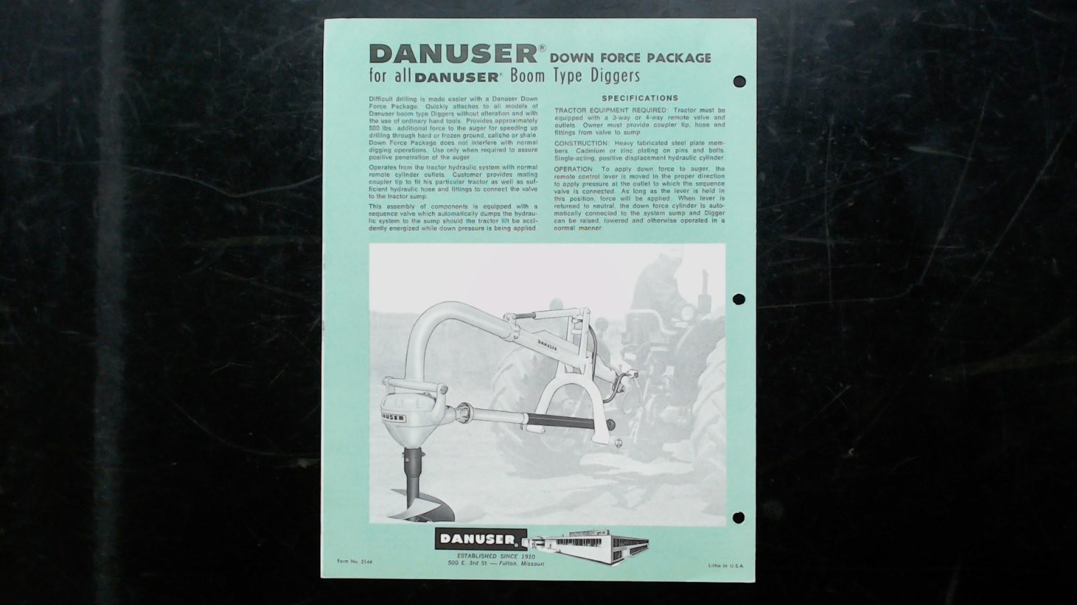 Danuser Vintage Agricultural Brochure Diggers Equipment 1960s