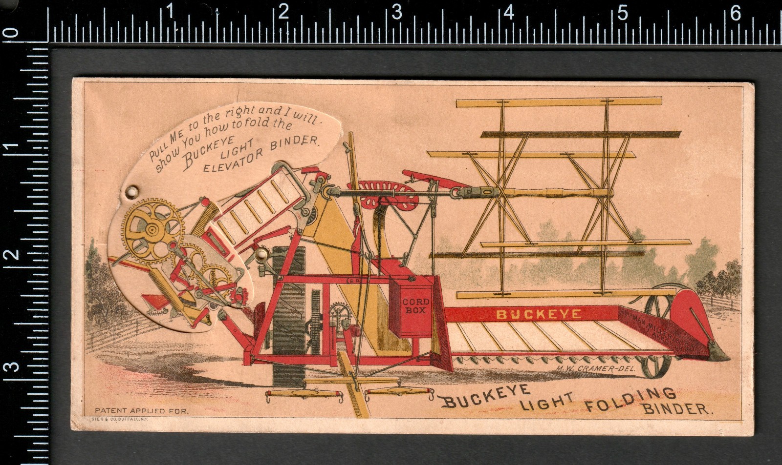 Mechanical Trade Card Buckeye Light Folding Binder Farm Machinery Novelty SR.f.B