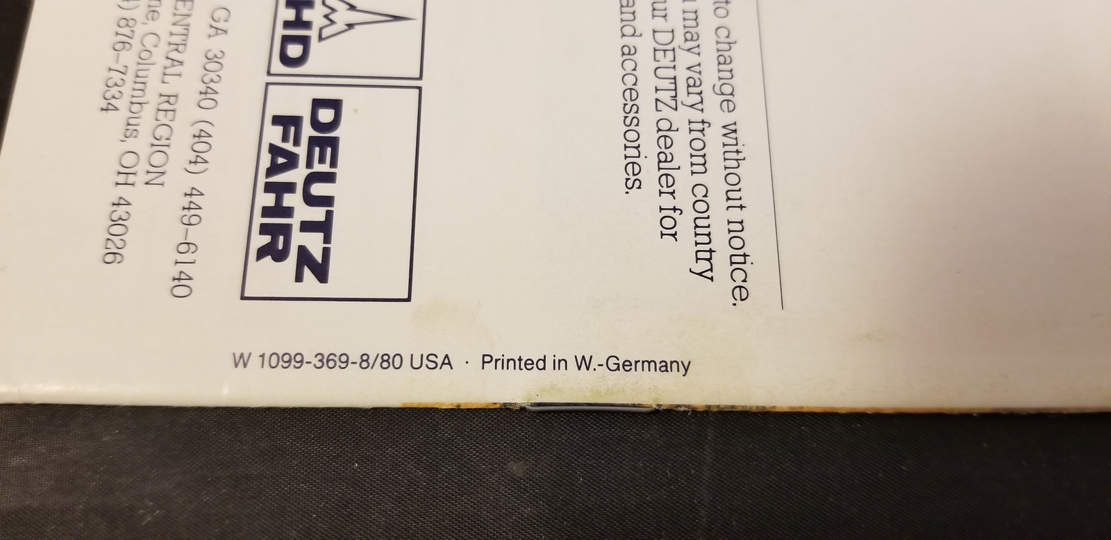 1980 Deutz Fahr Deutz D 45 07, D 52 07, D 62 07 Tractor Sales Brochure Germany