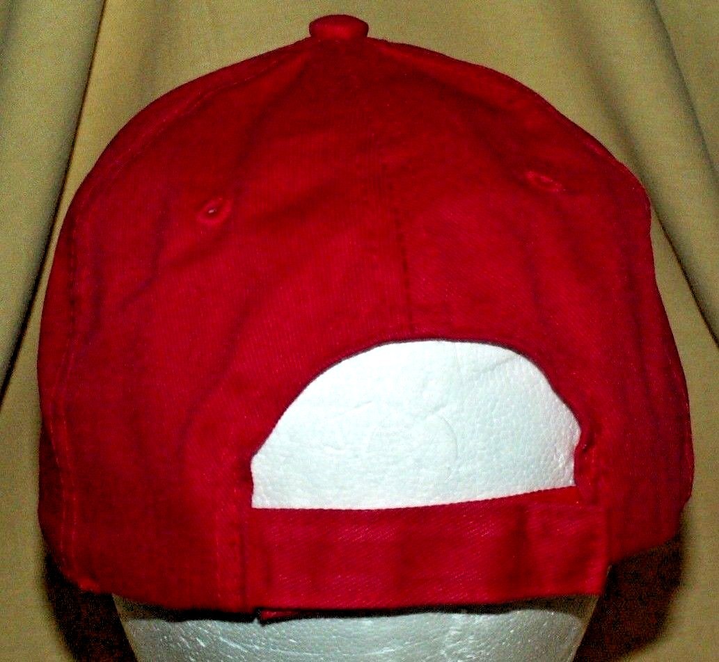 CUT RITE HARVESTING HAT BASEBALL BALL CAP RED CANVAS HEAD TO TOE ADJUST BACK.