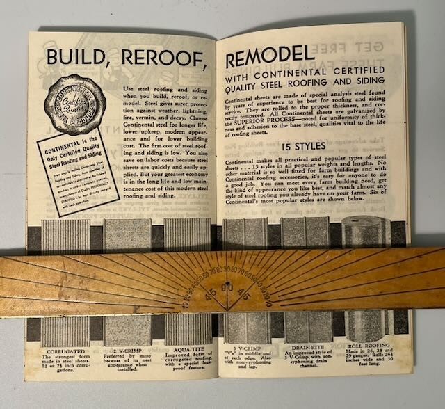 1942 Continental Farm & Livestock Record Book Unused Kokomo IN Steel Advertising