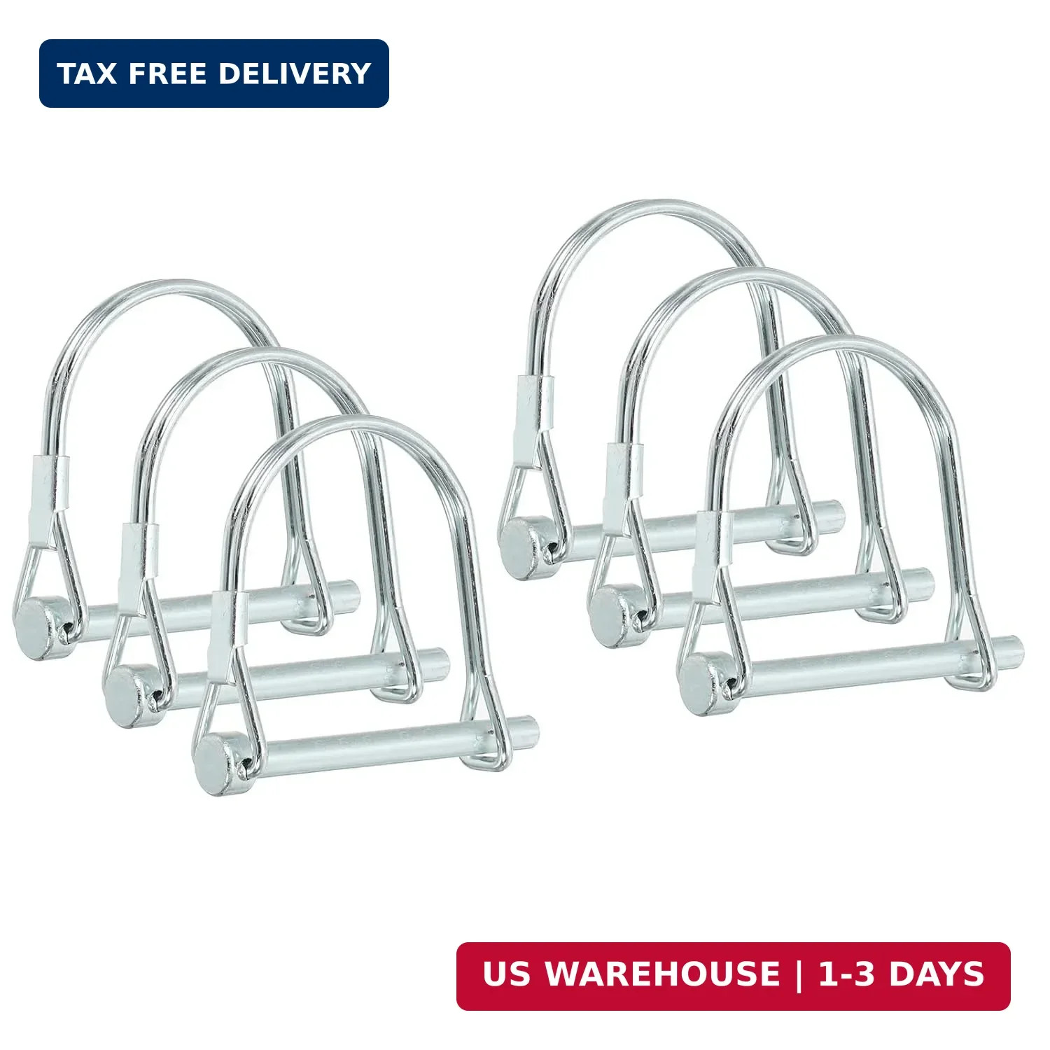 PATIKIL Trailer Coupler Pin 3/16×1-5/8×1.38&Prime;(D*L*IW), 6 Pcs Wire Lock Pin Safety