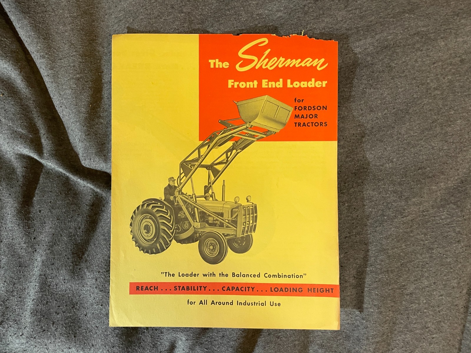 1950&rsquo;s Sherman Front End Loader Tractor Brochure Spec Sheet Vintage Fordson