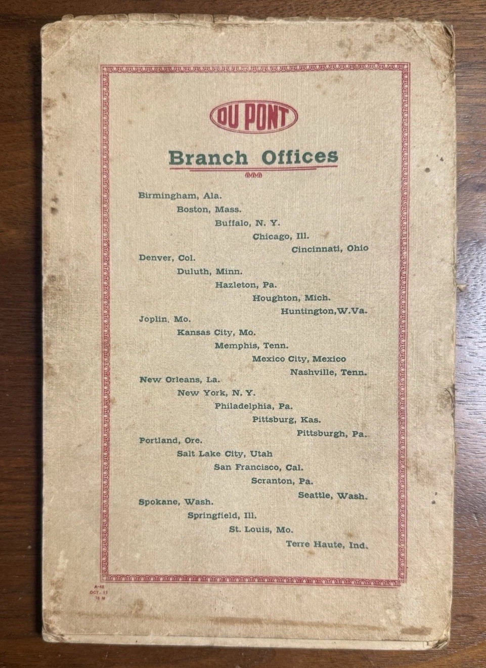 1911 Du Pont The Farmer’s Handbook Of High Explosives Catalog