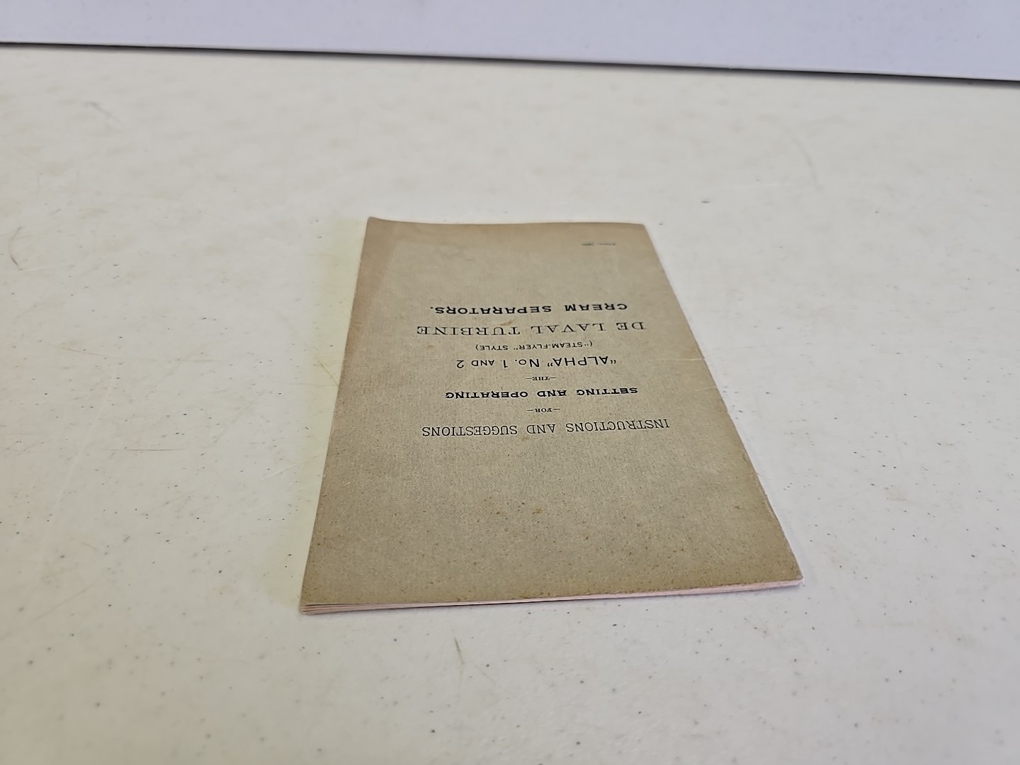 Antique 1896 Instructions For Alpha No. 1 & 2 De Laval Turbine Cream Seperators