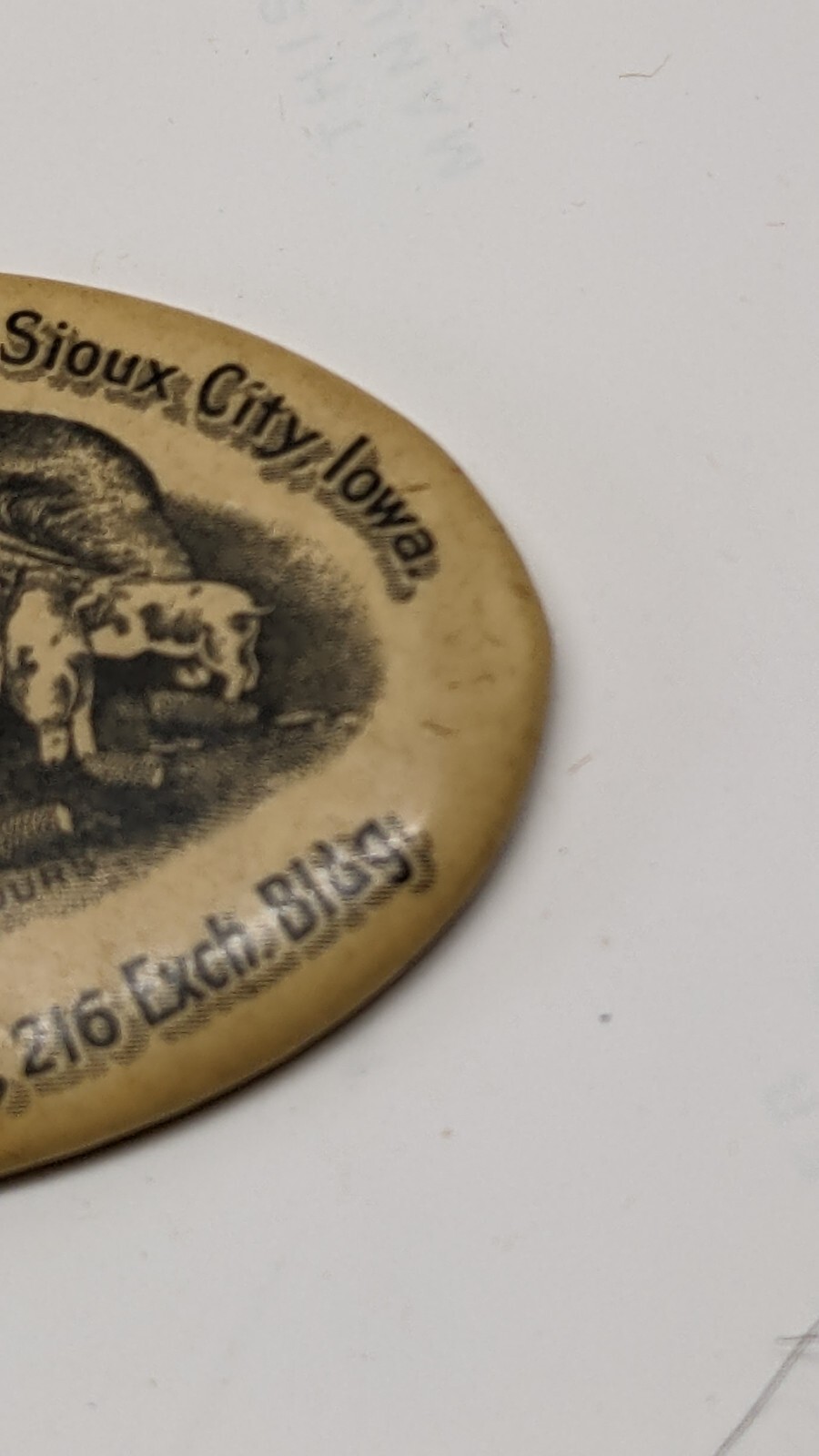 1902 Live Stock Celluloid Advertising Pocket Mirror Sioux City Omaha Chicago