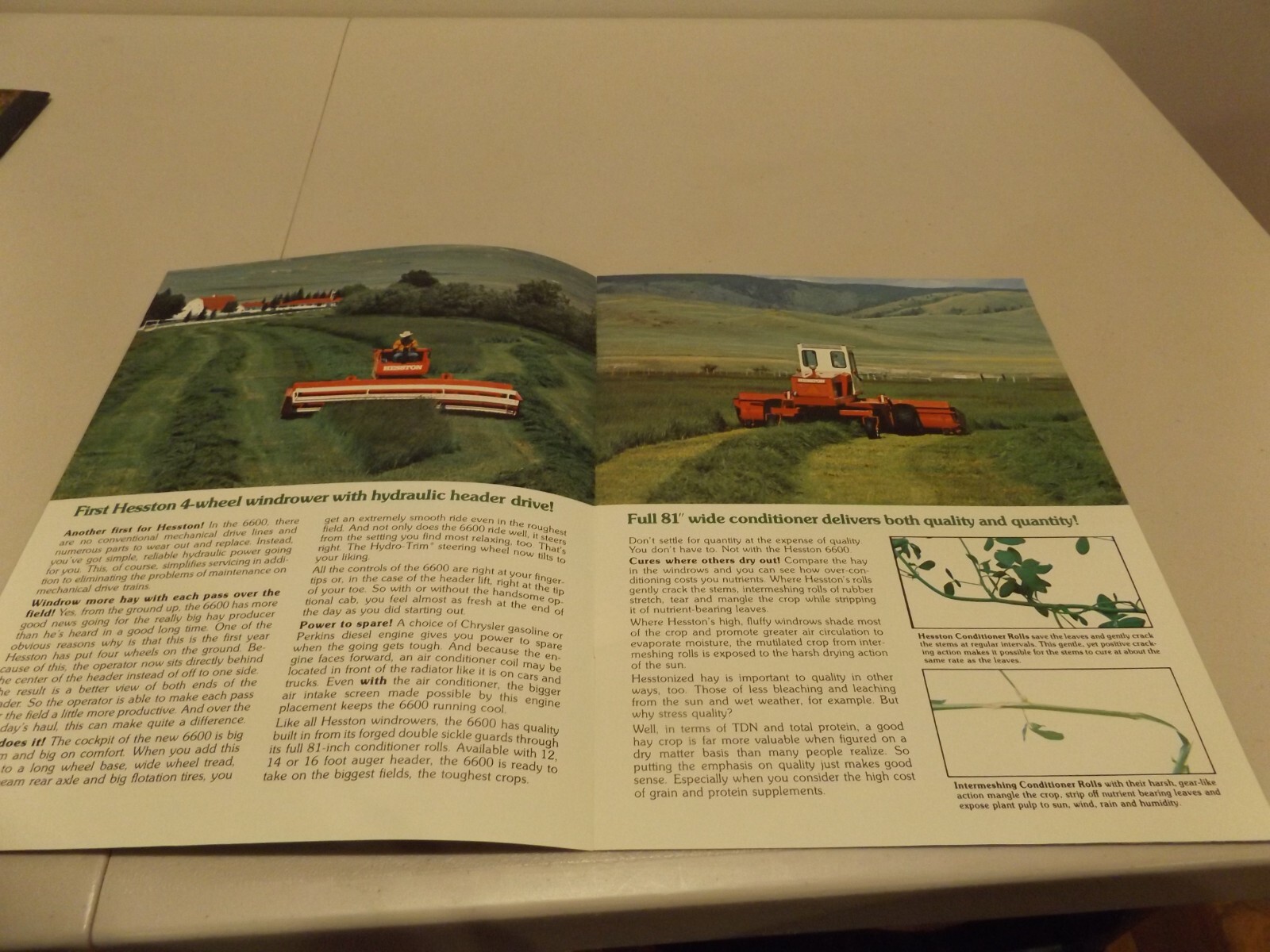 HESSTON Hydro-Static Windrower MODEL 6600, LIT # HW-1 875 1975