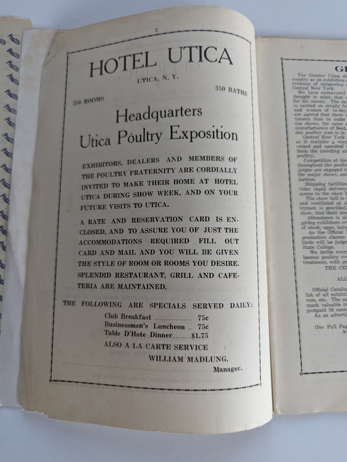 1928 Greater Utica NY Poultry Show Farm Advertising Book Entry Forms