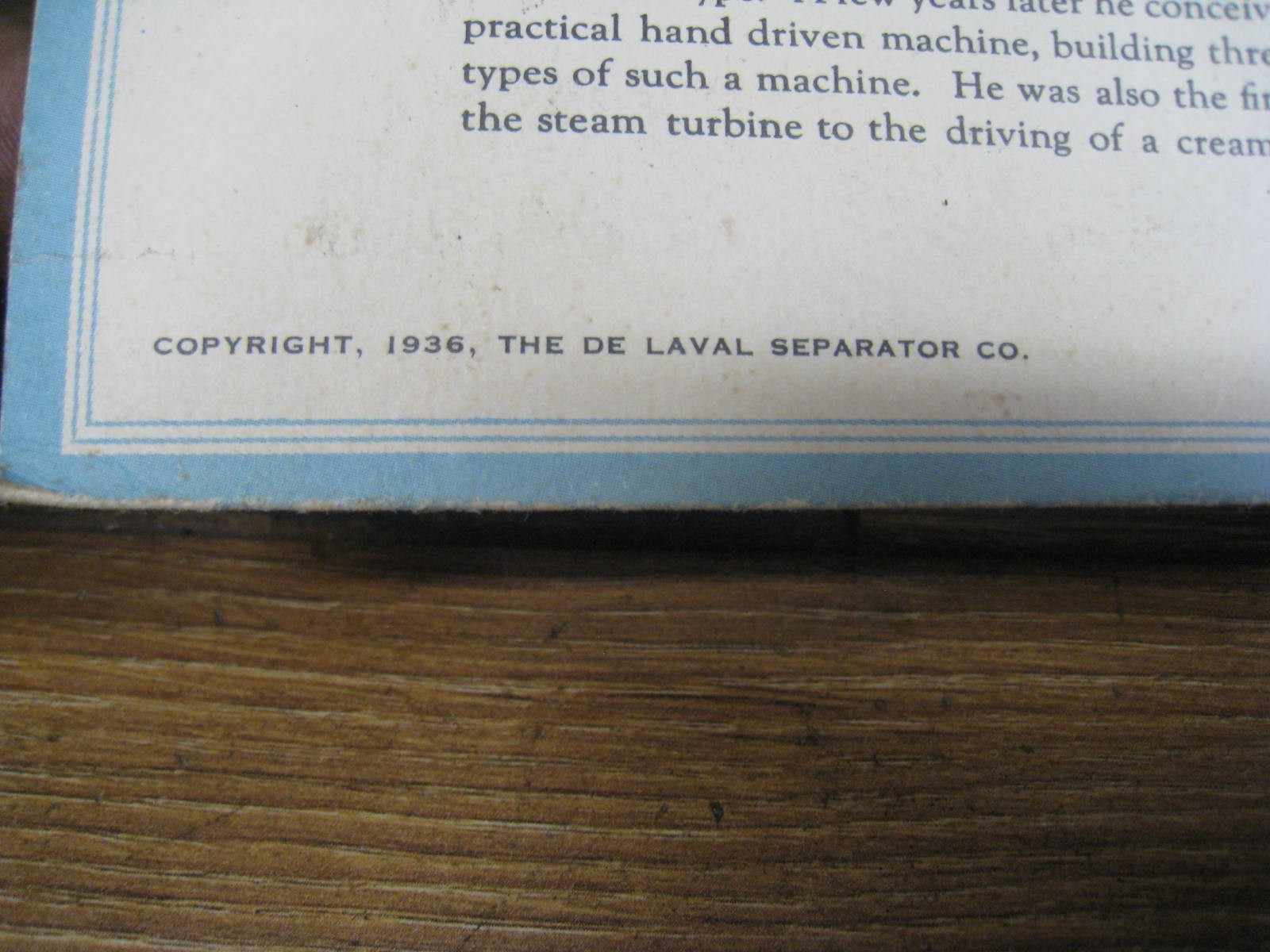 1937 De Laval Cream Separators Graphic WALL Calendar L ELSBREE YANKTON S D