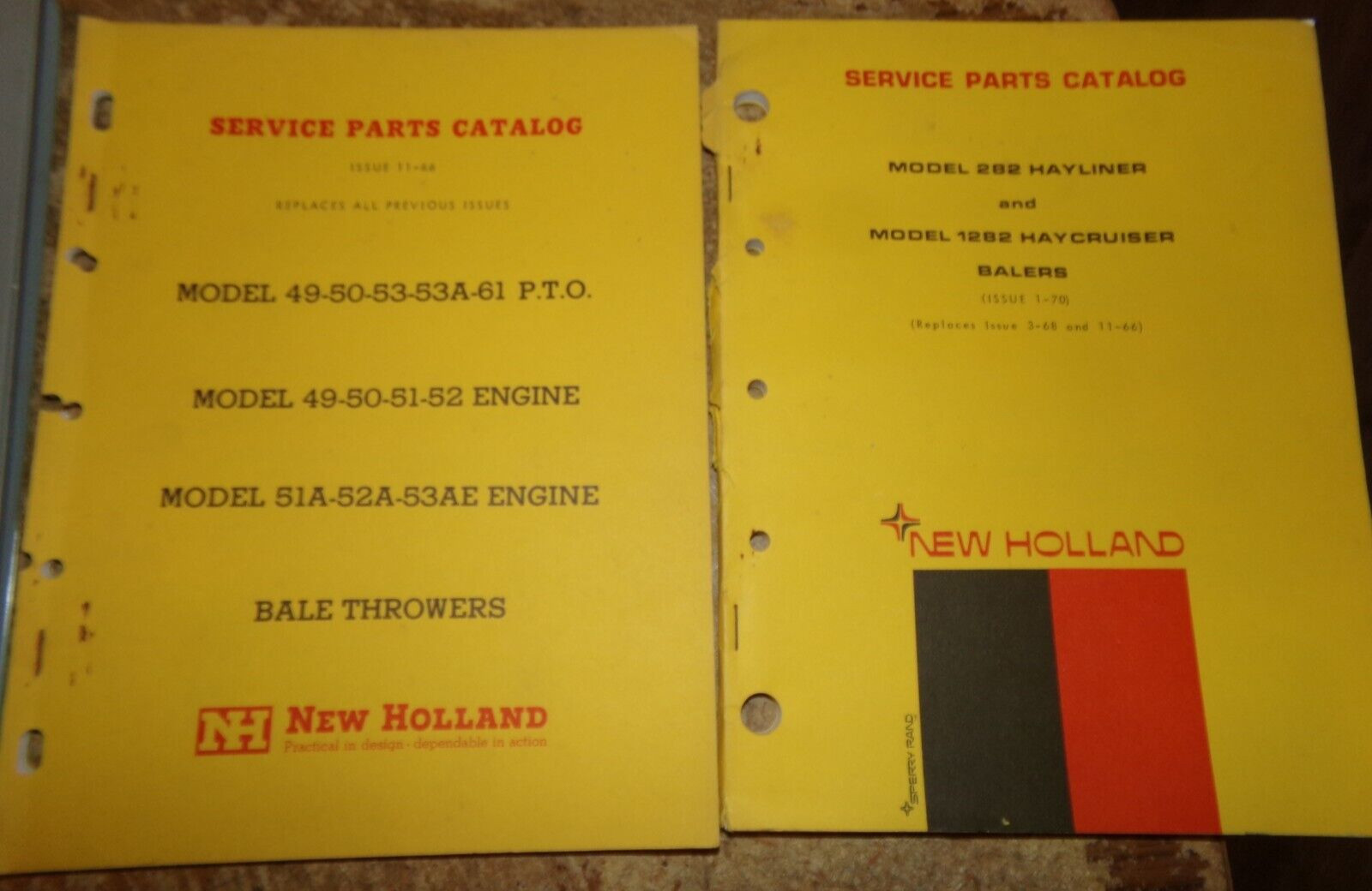 3-lot 1960&rsquo;s-1970&rsquo;s new holland balers owners + parts catalogs good used