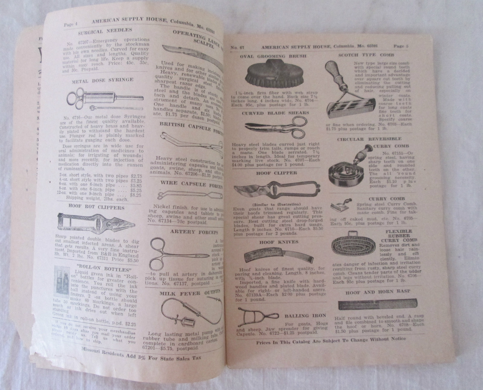Vintage 1967 American Supply House No 67 Supplies for the Goat Owner & Dairyman