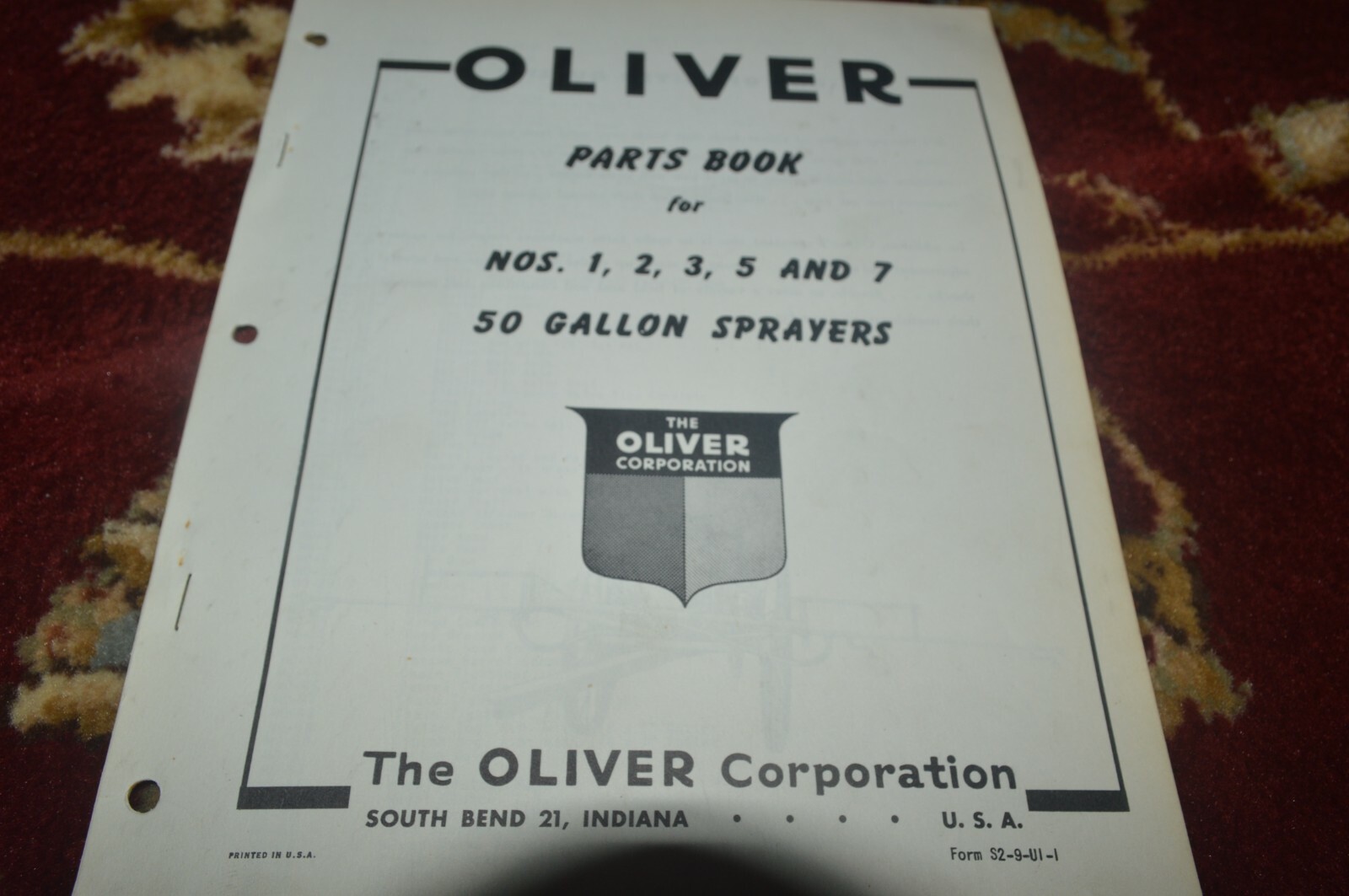 Oliver Tractor 1 2 3 5 7 50 Gallon Sprayer Parts Book Manual GVOH