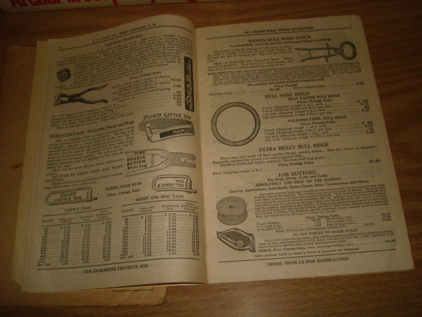 1930 C.H. Dana catalog 59 Livestock Markers/dairymen&rsquo;s supplies/cows/rare