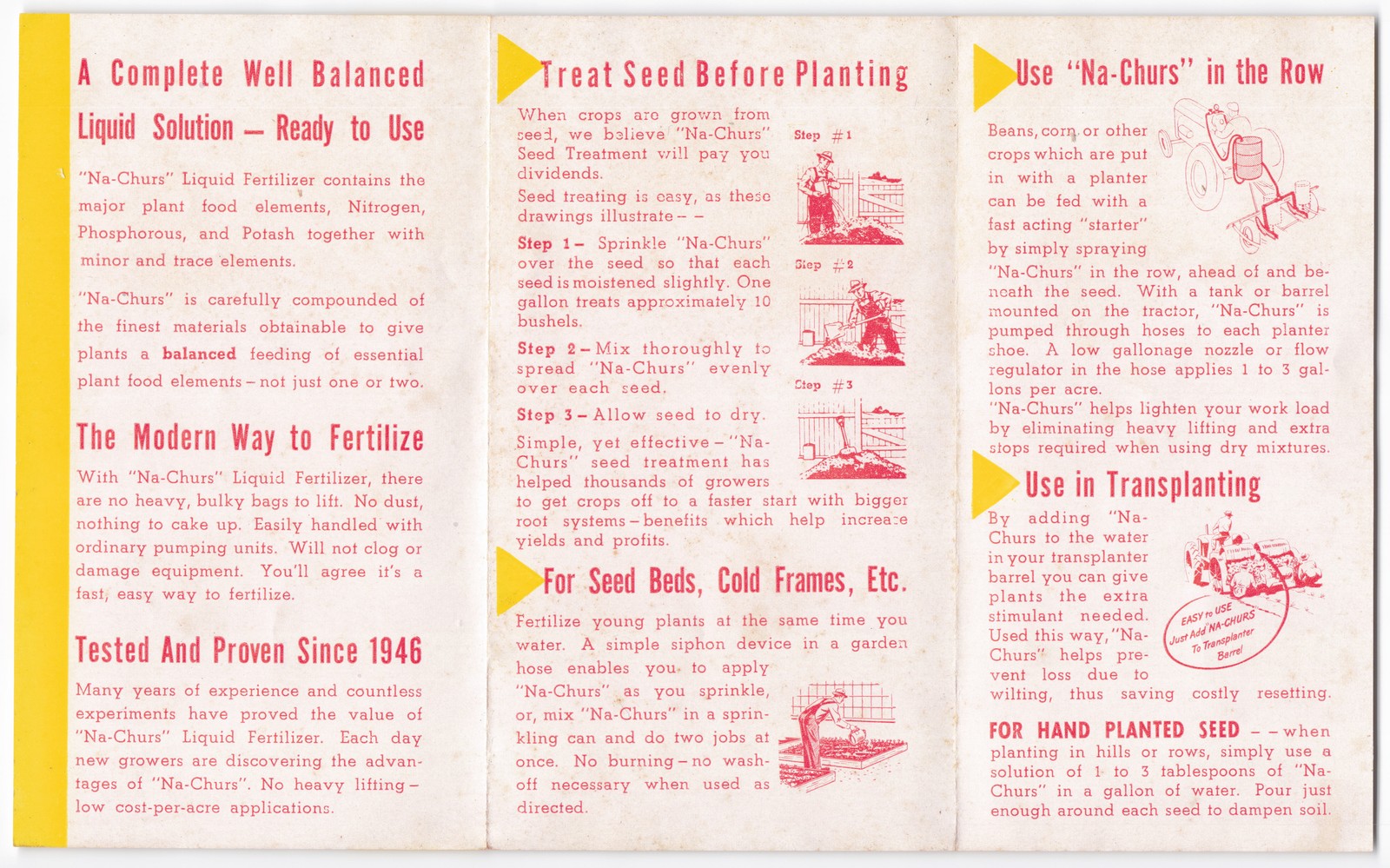 Vintage Na-Churs Liquid Fertilizer Advertising Brochure – Marion, Ohio 1940s-50s