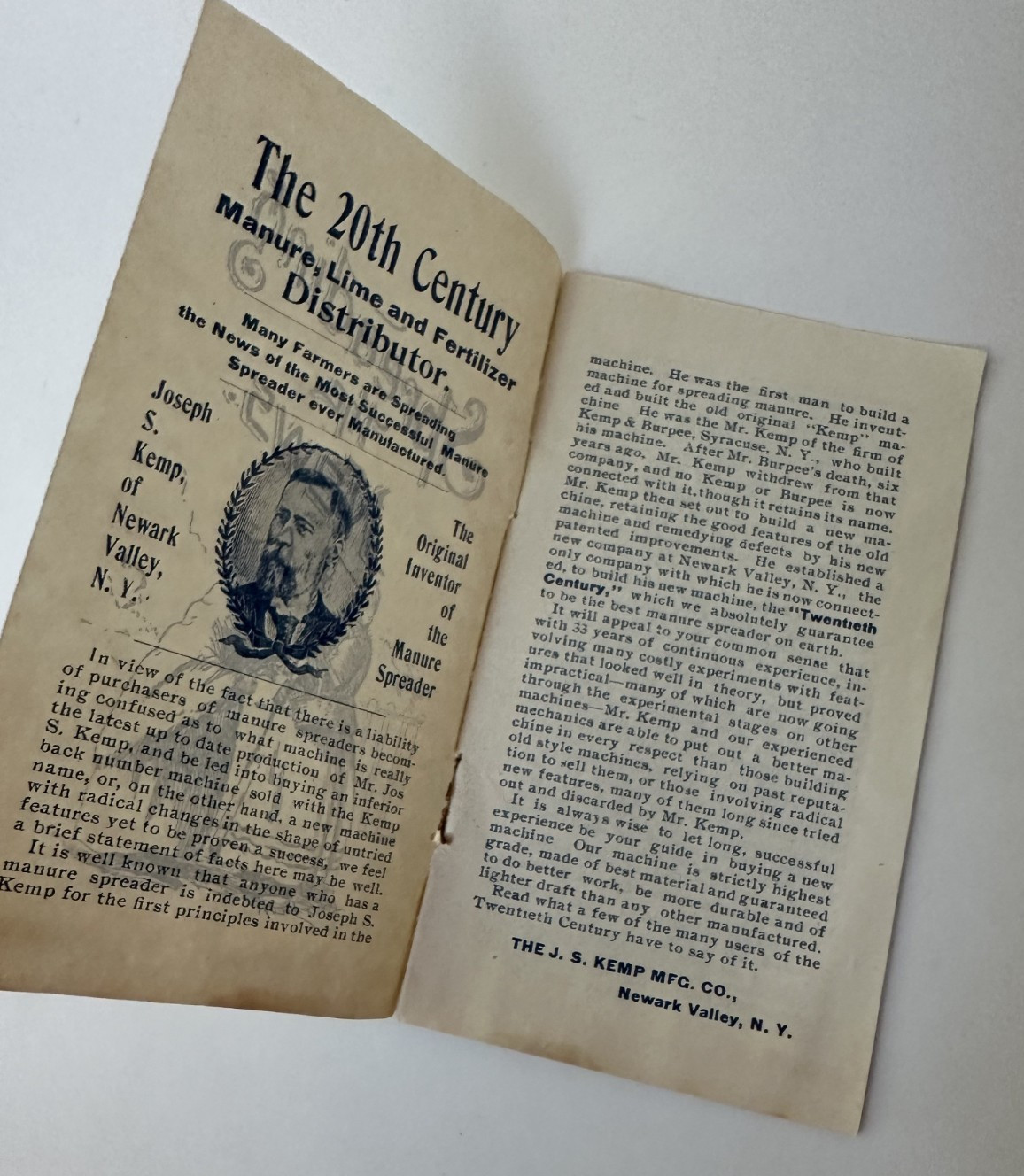 Spreading The News c1904 Manure Spreader J.S . KEMP NY Promotional Pamphlet Farm