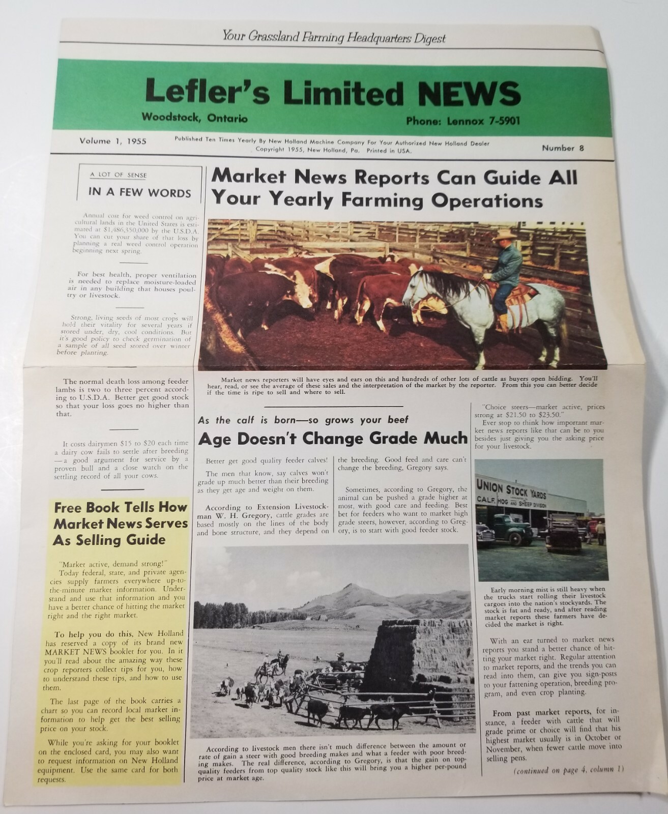 Farming Newsletter Lefler&rsquo;s Limited News Woodstock New Holland Machine 1955 E2G