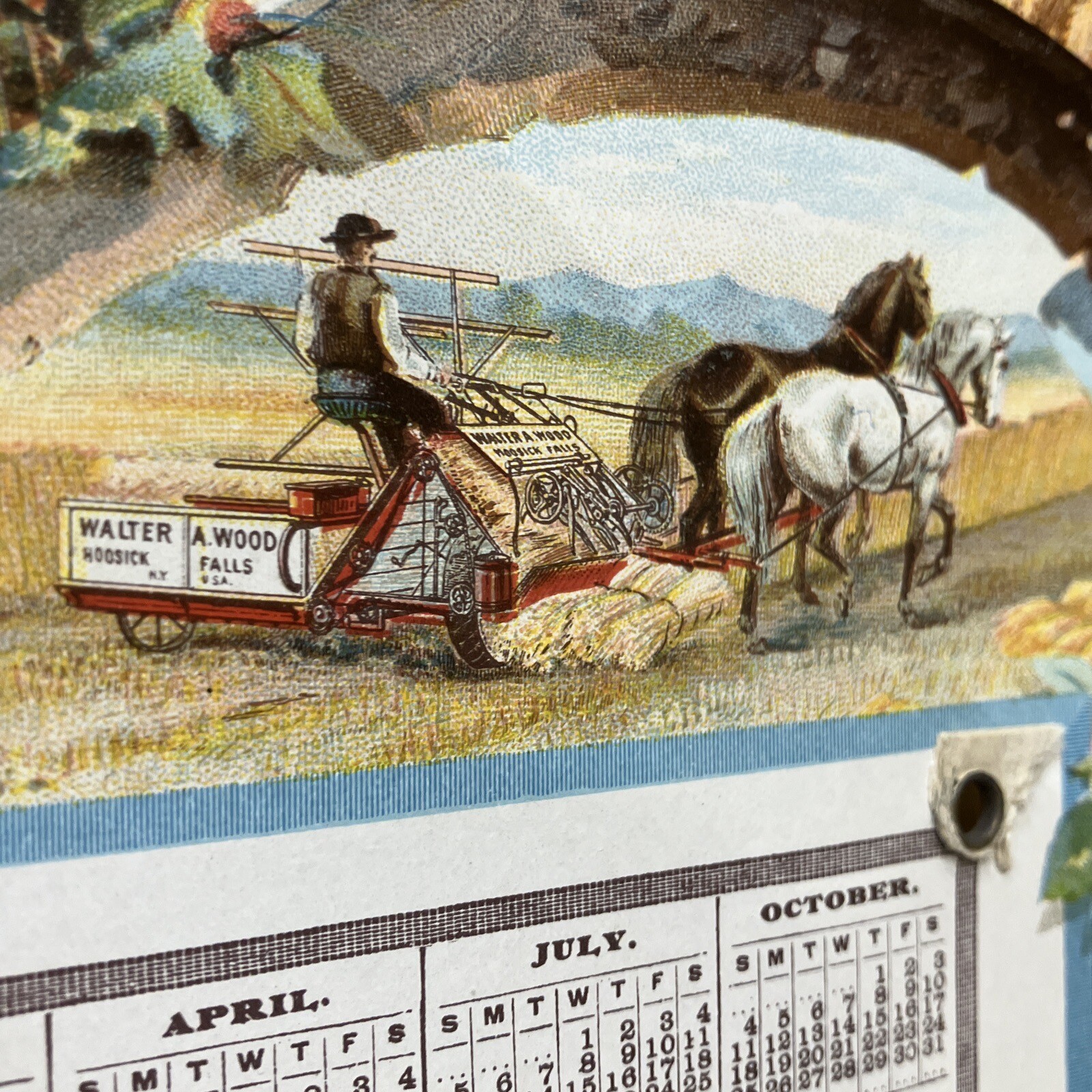 Antique 1896 Advertising Calendar Walter A. Wood Agriculture Farm Peek A Boo Kid