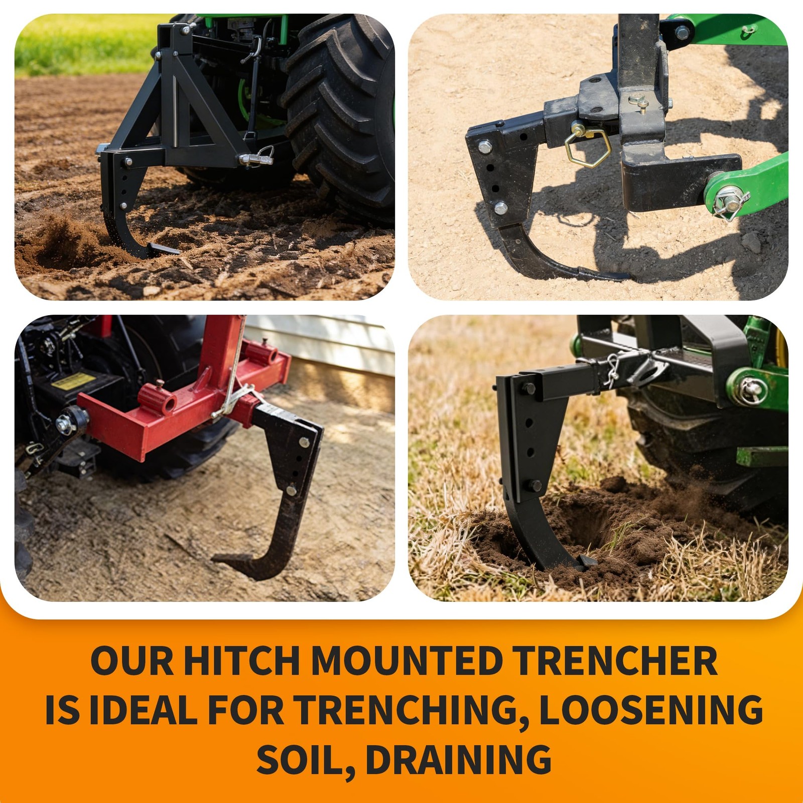 BDI Wear Part Hitch Mounted Trencher Fits 3 Point Hitch, Heavy Duty Subsoiler…