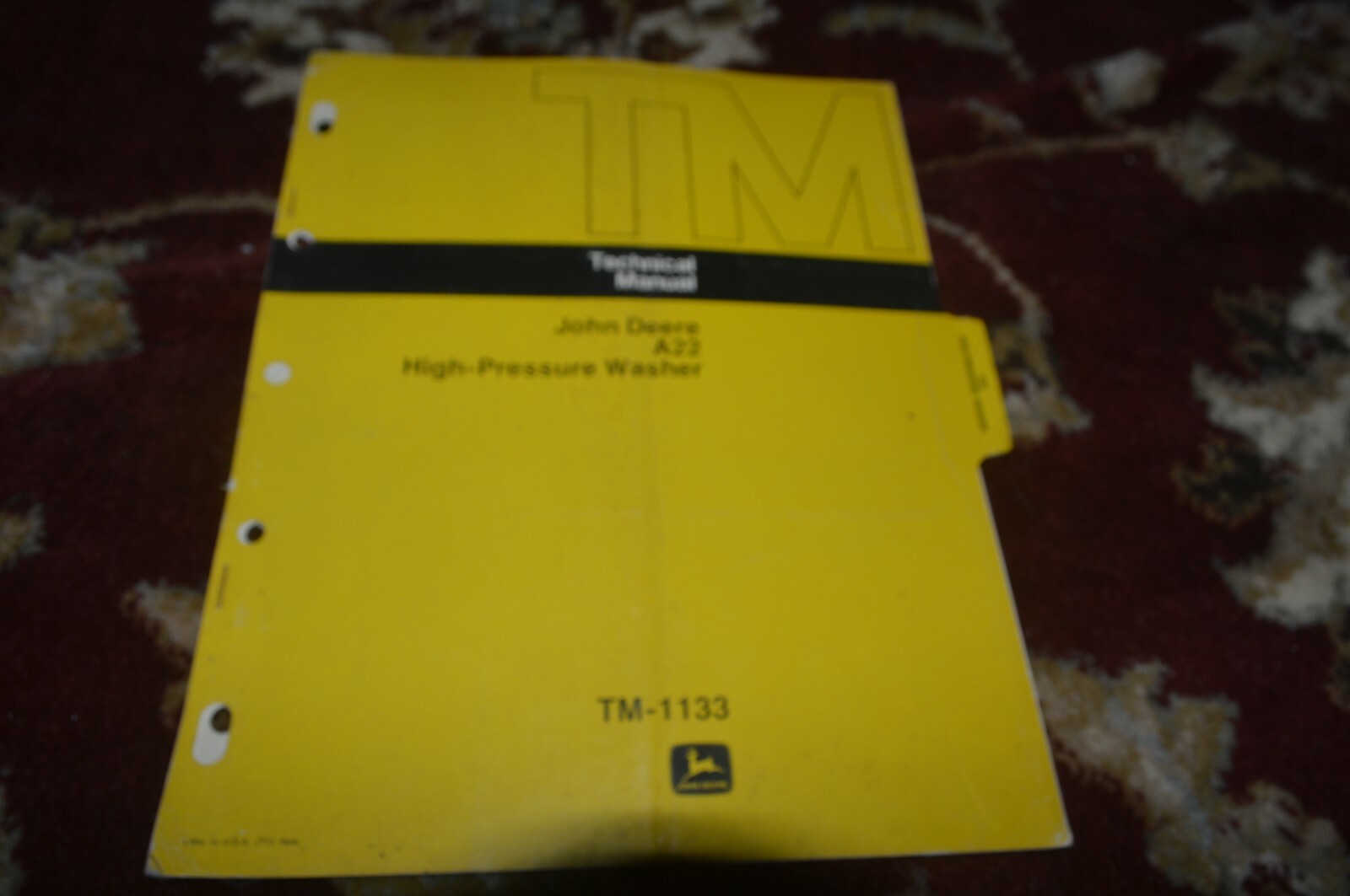 John Deere A22 High Pressure Washer Technical Manual BASE