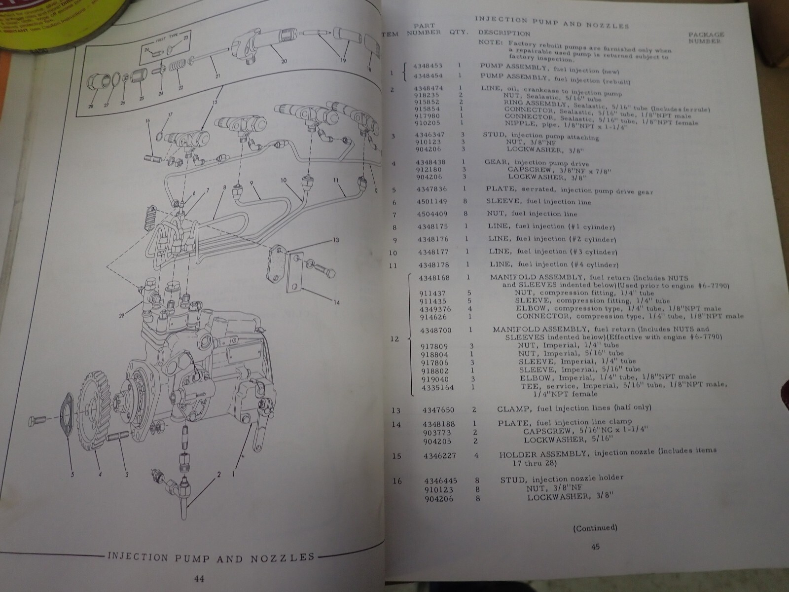 Original Vintage Allis Chalmers HD-6 Crawler Tractor Parts List Manual