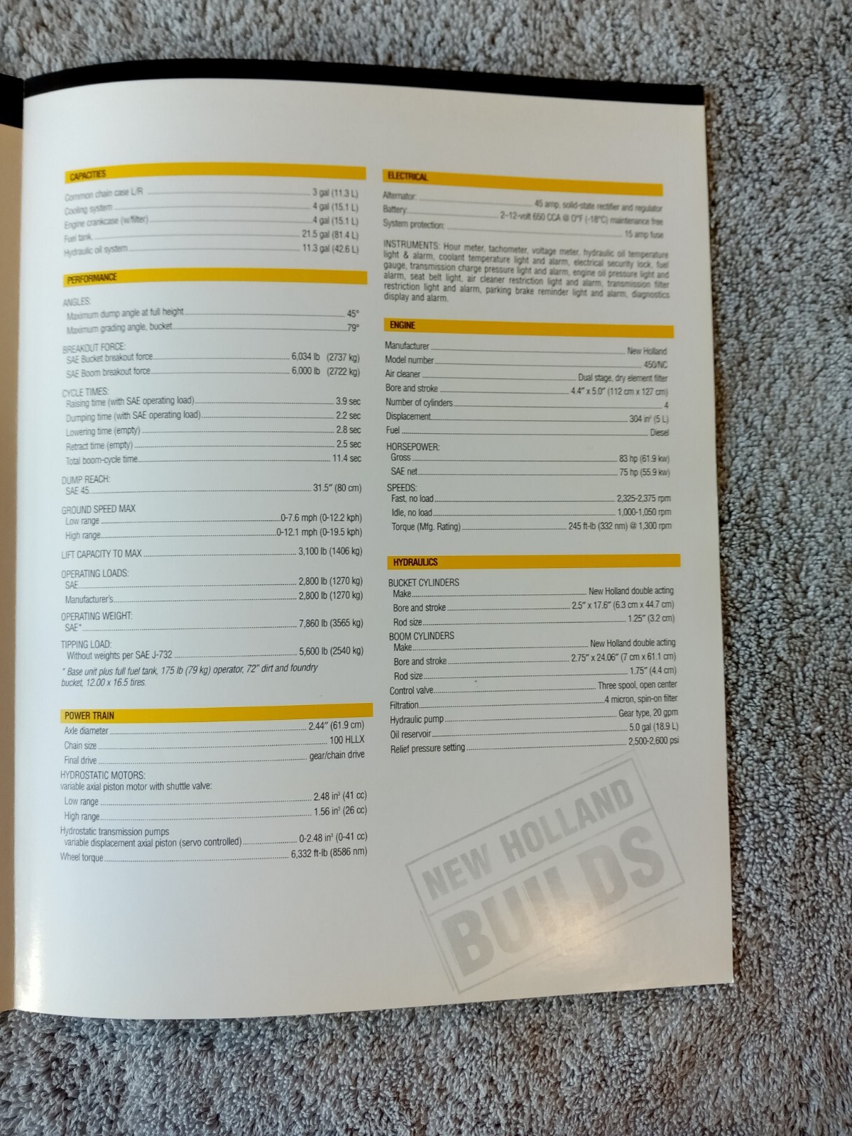New Holland LS190 Skid Steer Specifications Sales Brochures. Lot Of 9.